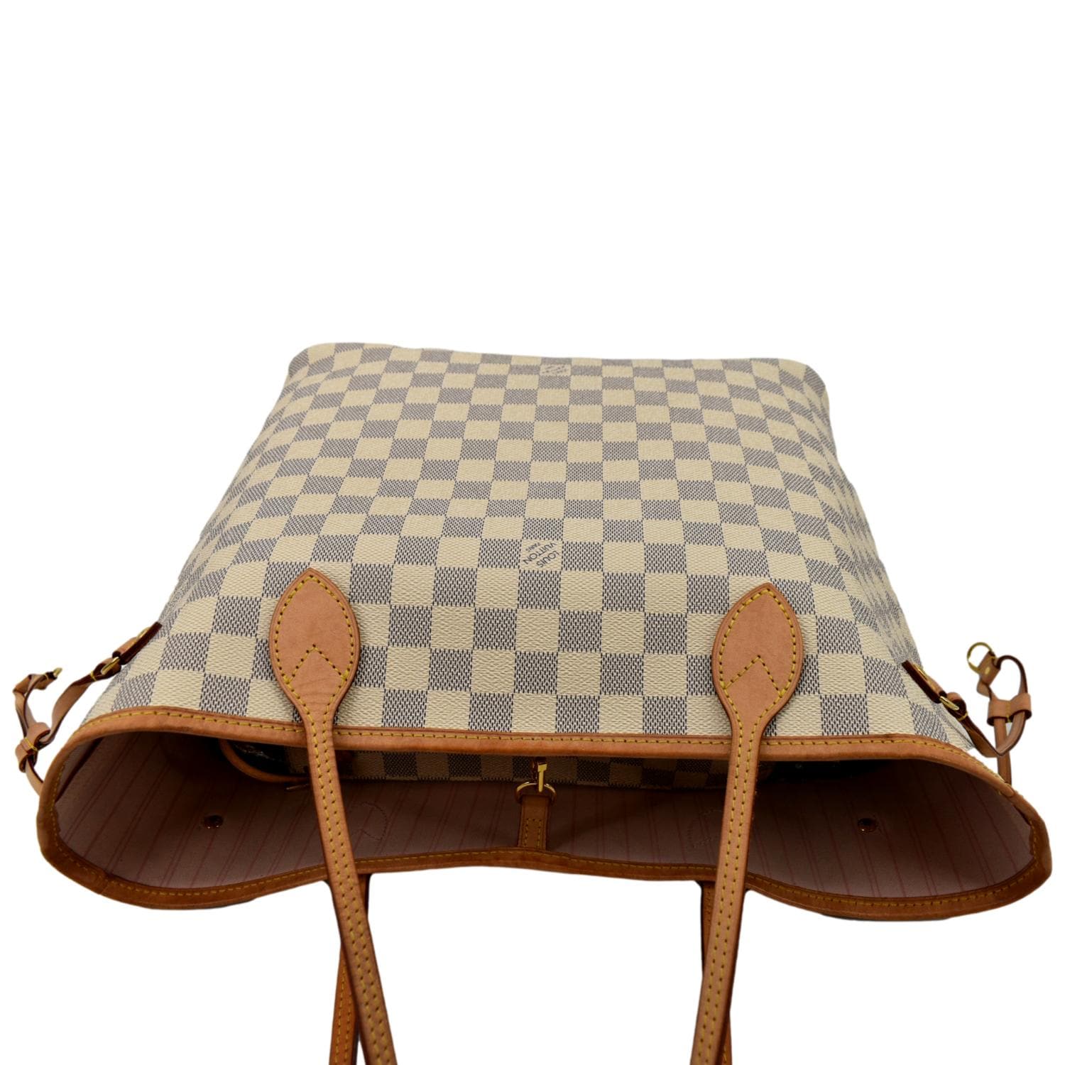 LOUIS VUITTON Neverfull MM Damier Azur Tote Bag White - Sold - Image 4