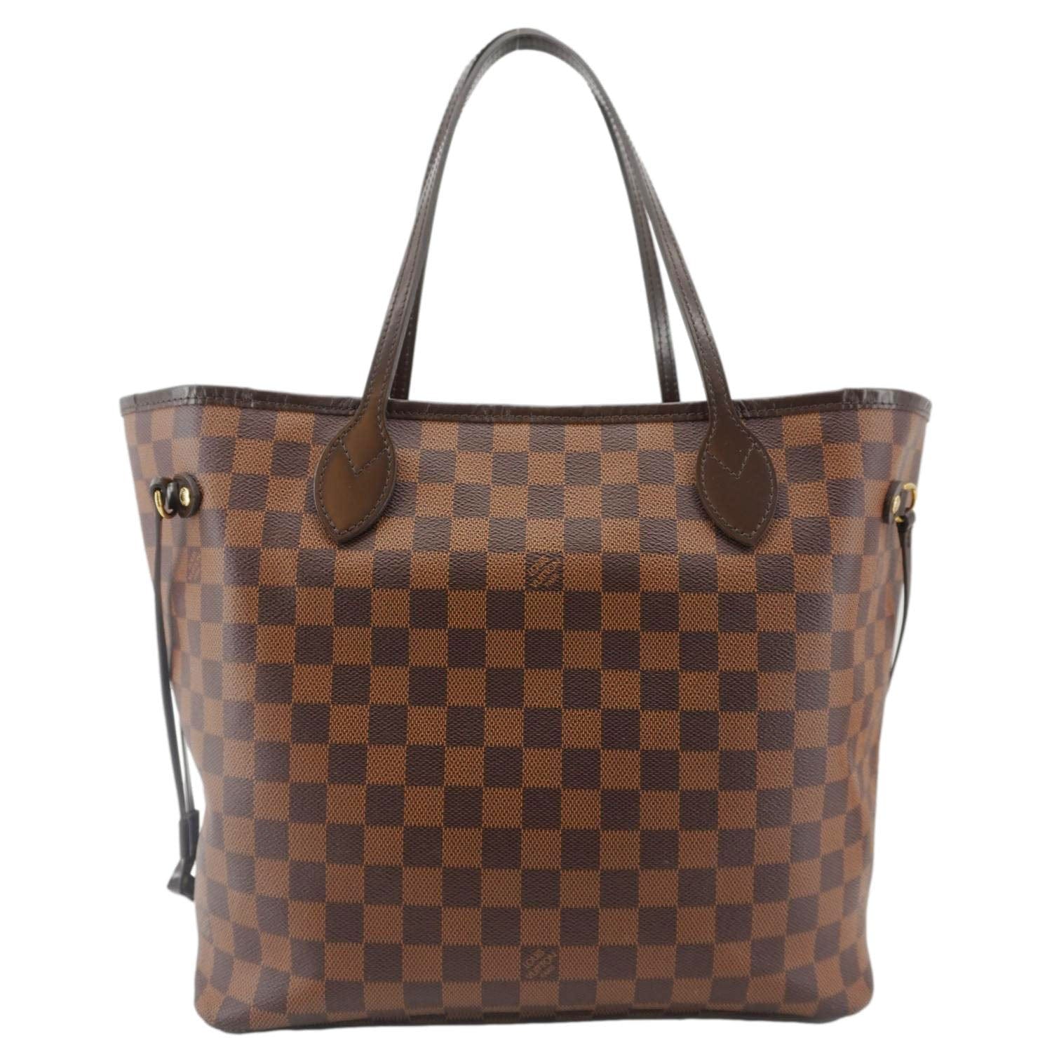 LOUIS VUITTON Neverfull MM Damier Ebene Shoulder Bag Brown - Image 4