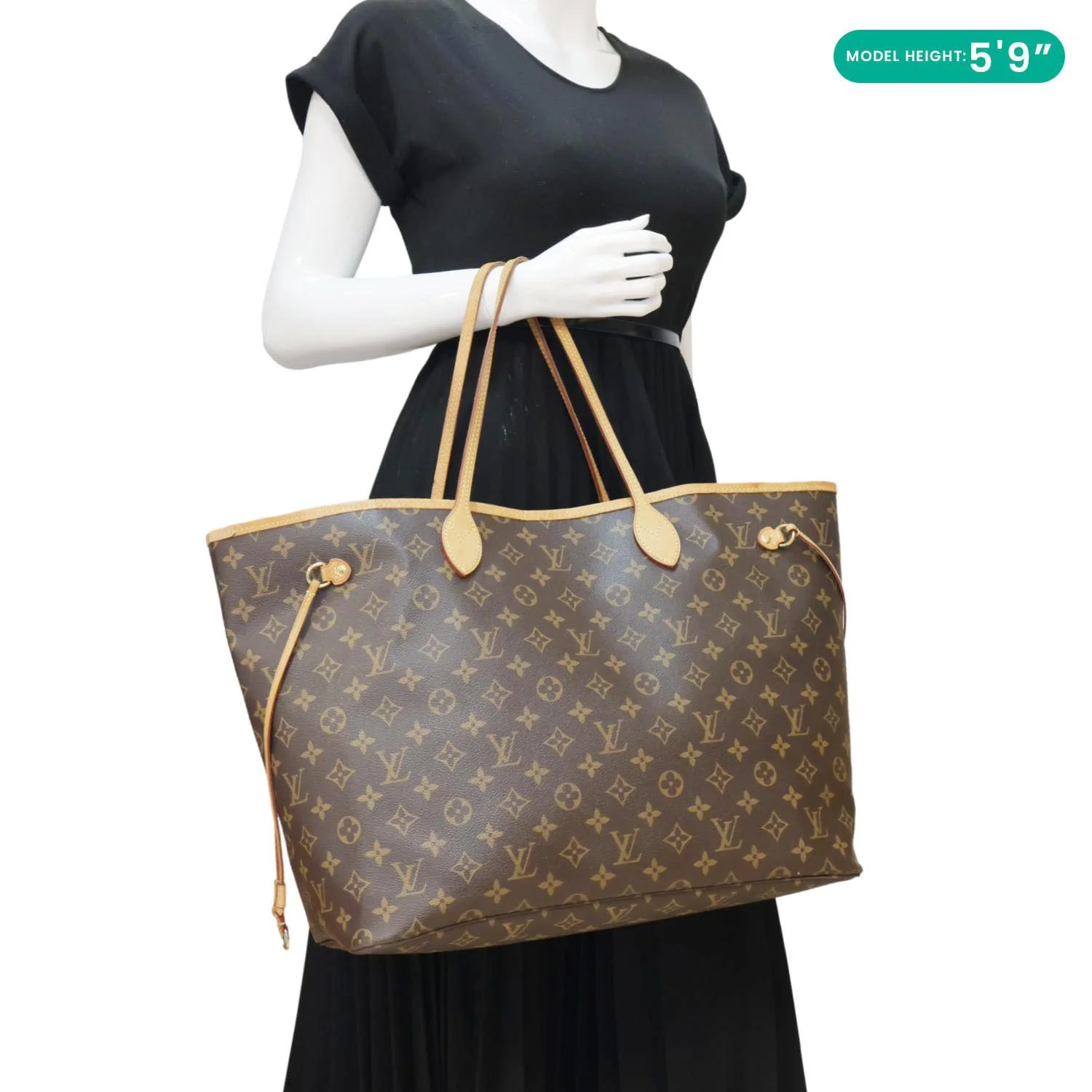 LOUIS VUITTON Neverfull GM Monogram Canvas Tote Bag Brown - Image 2