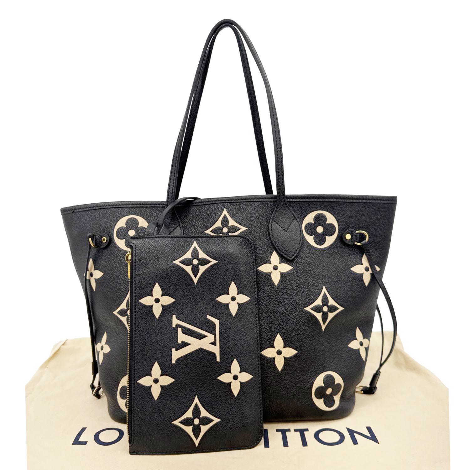 LOUIS VUITTON Neverfull MM Monogram Empreinte Leather Shoulder Bag Bicolor - Image 3