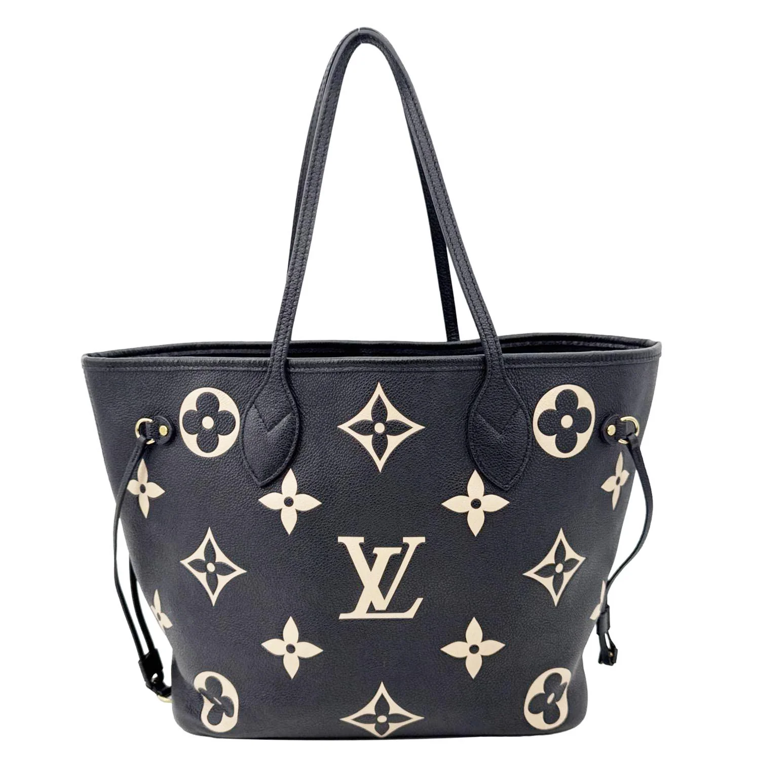 LOUIS VUITTON Neverfull MM Monogram Empreinte Leather Shoulder Bag Bicolor - Image 4