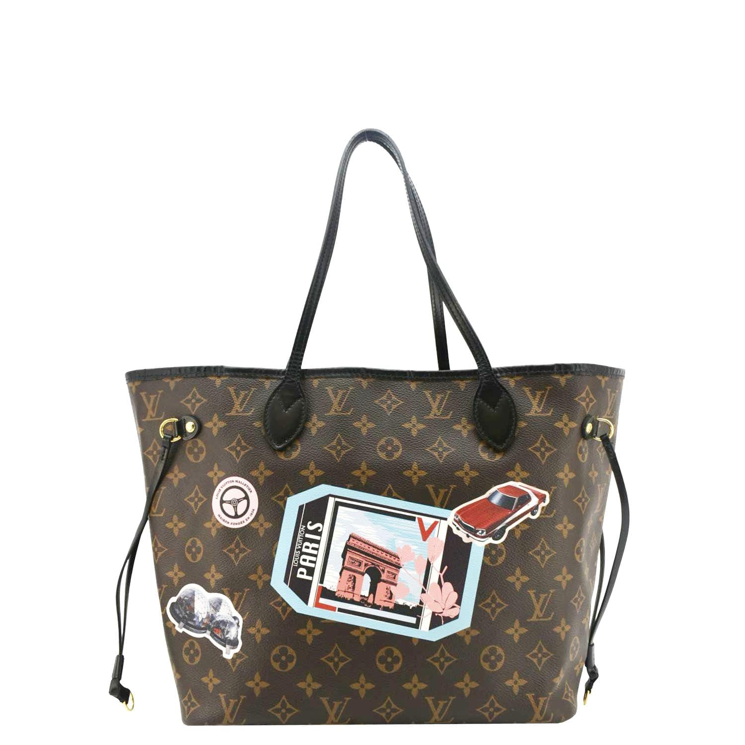 LOUIS VUITTON World Tour Neverfull MM Monogram Canvas Tote Shoulder Bag Brown - Image 3