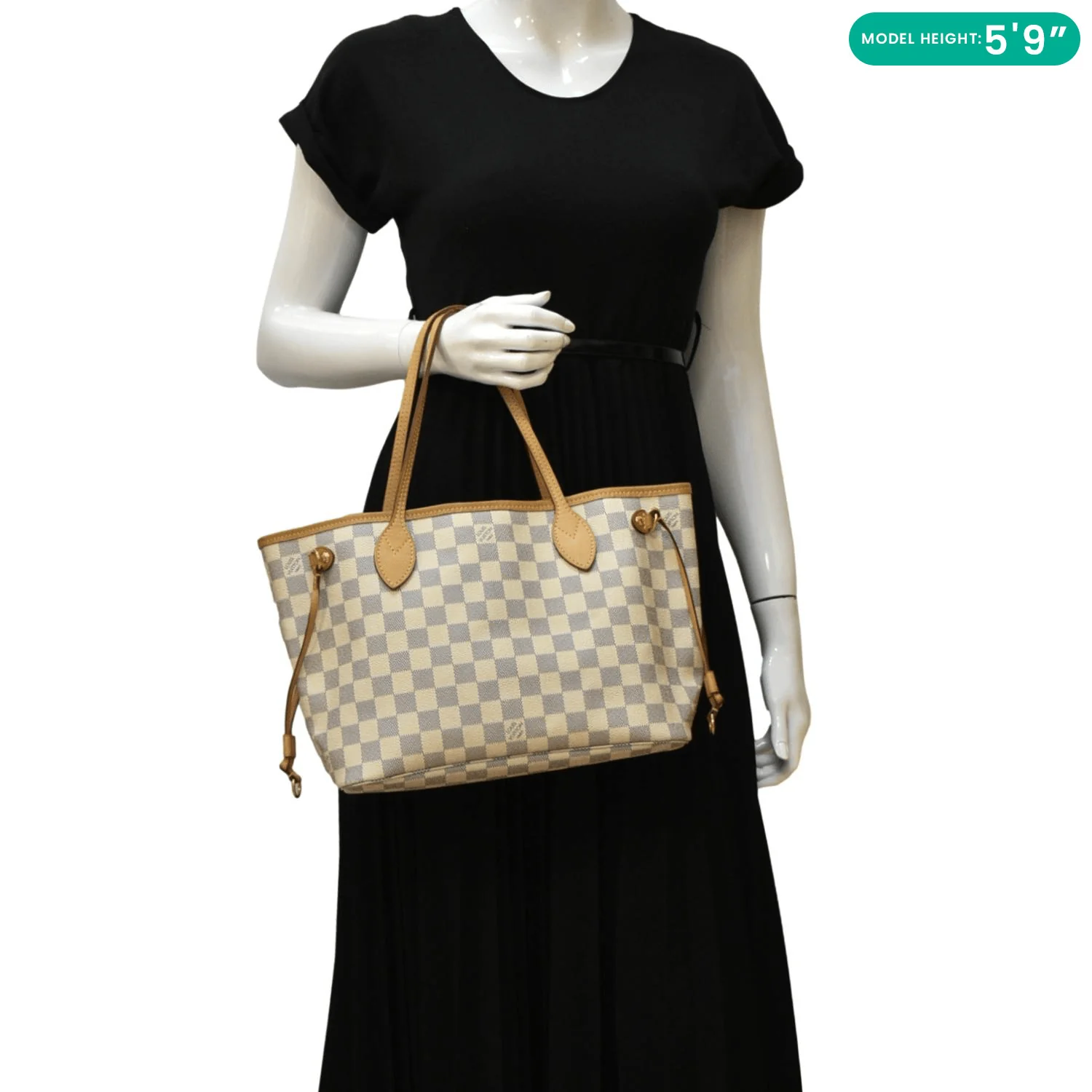 LOUIS VUITTON Neverfull PM Damier Azur Tote Bag White - Image 2