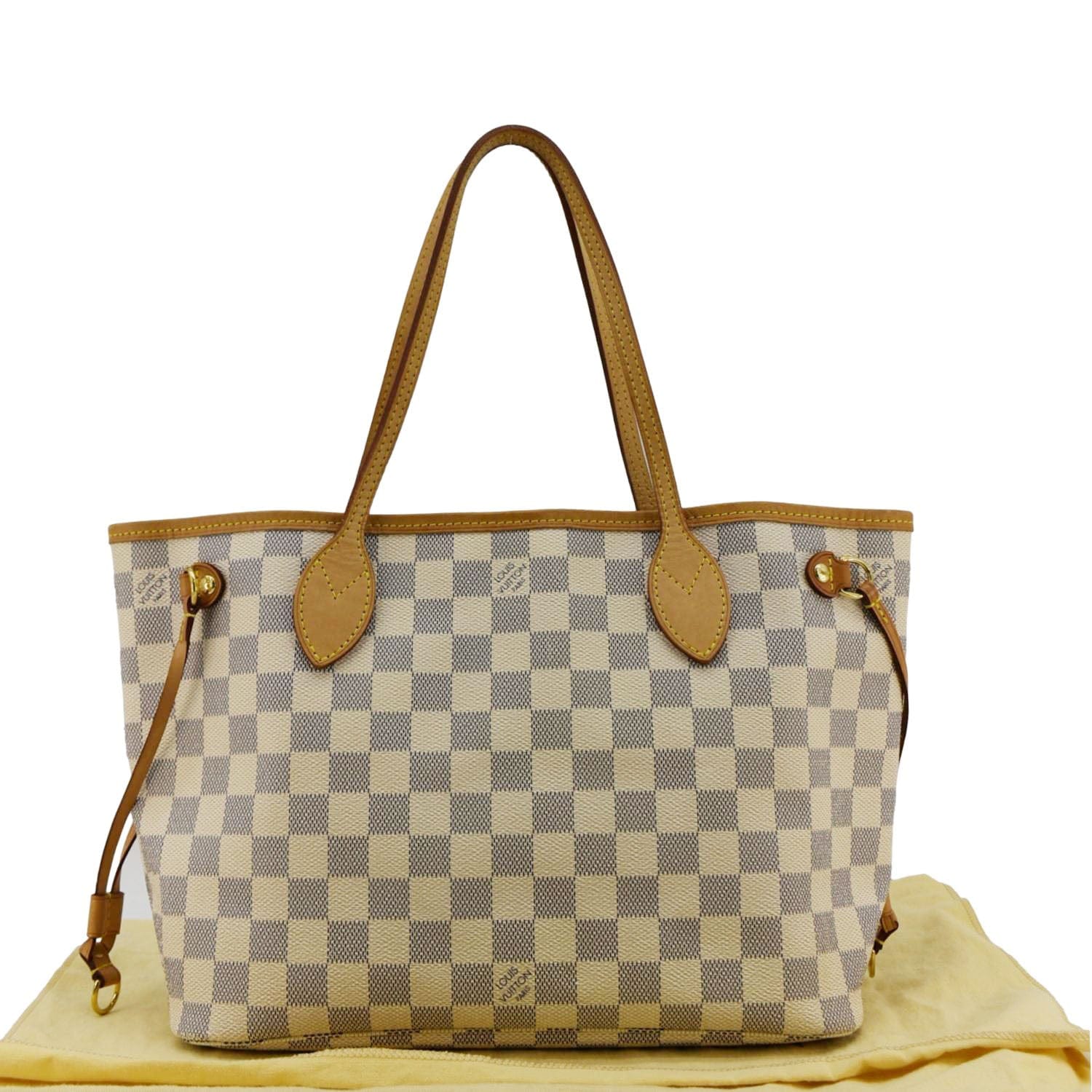 LOUIS VUITTON Neverfull PM Damier Azur Tote Bag White - Image 4