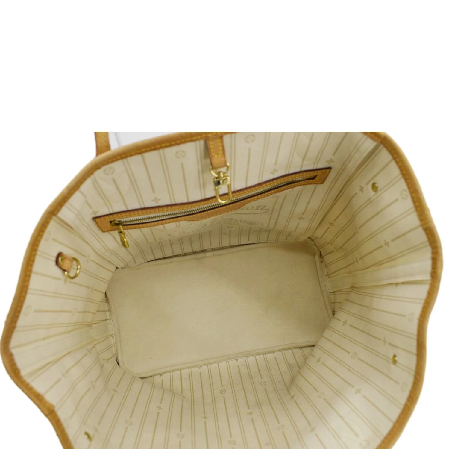 LOUIS VUITTON Neverfull MM Damier Azur Tote Bag White - Image 10