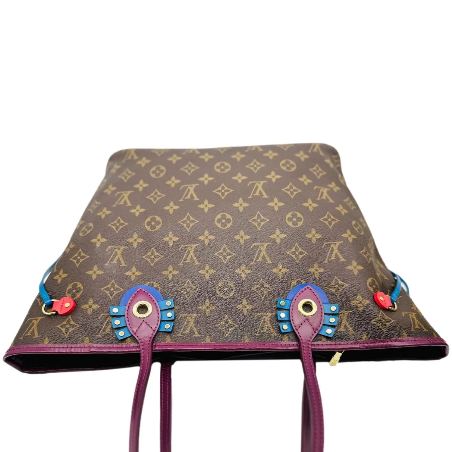 LOUIS VUITTON Neverfull MM Totem Monogram Canvas Shoulder Bag Magenta - Image 4