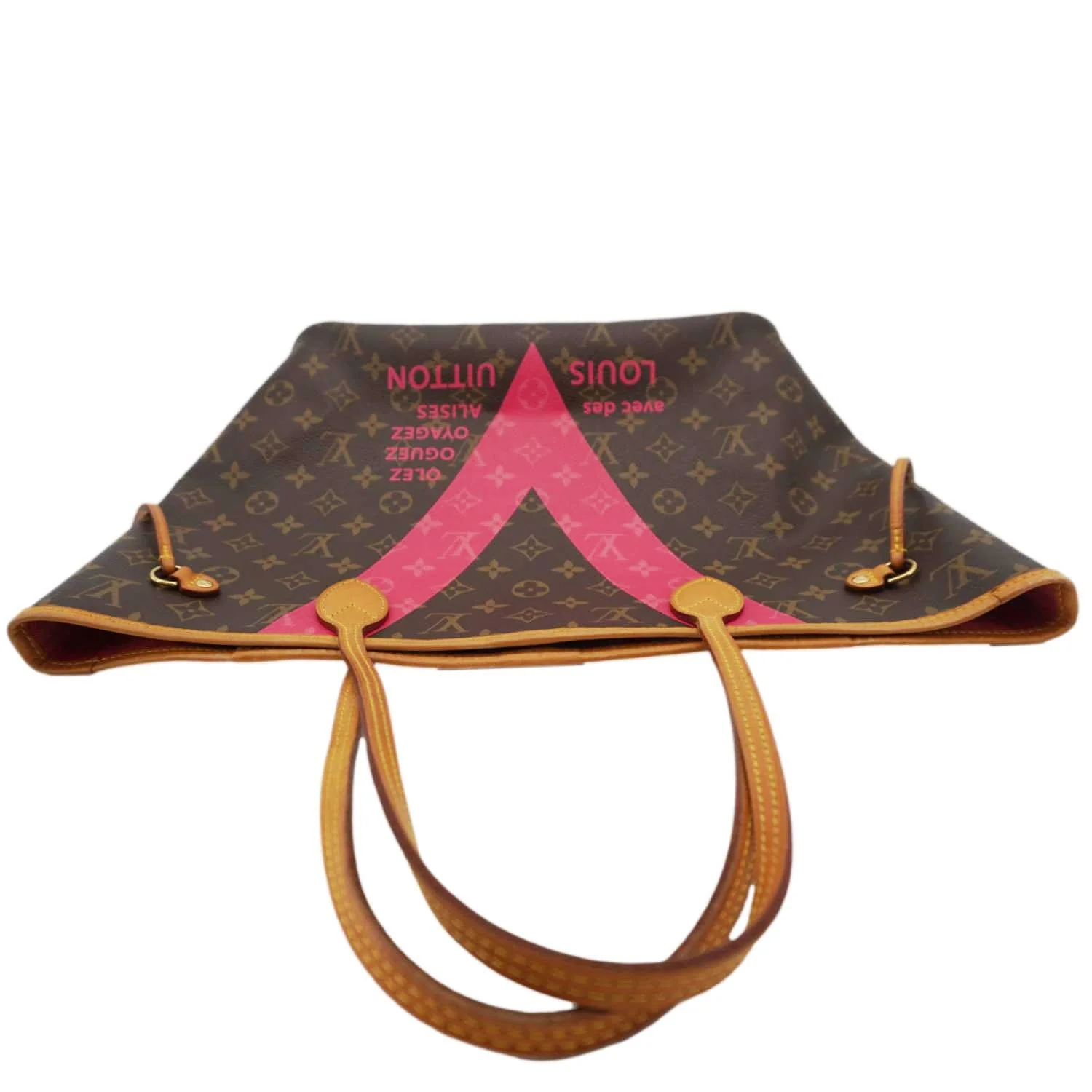 LOUIS VUITTON Neverfull MM V Monogram Canvas Tote Bag Brown - Image 4
