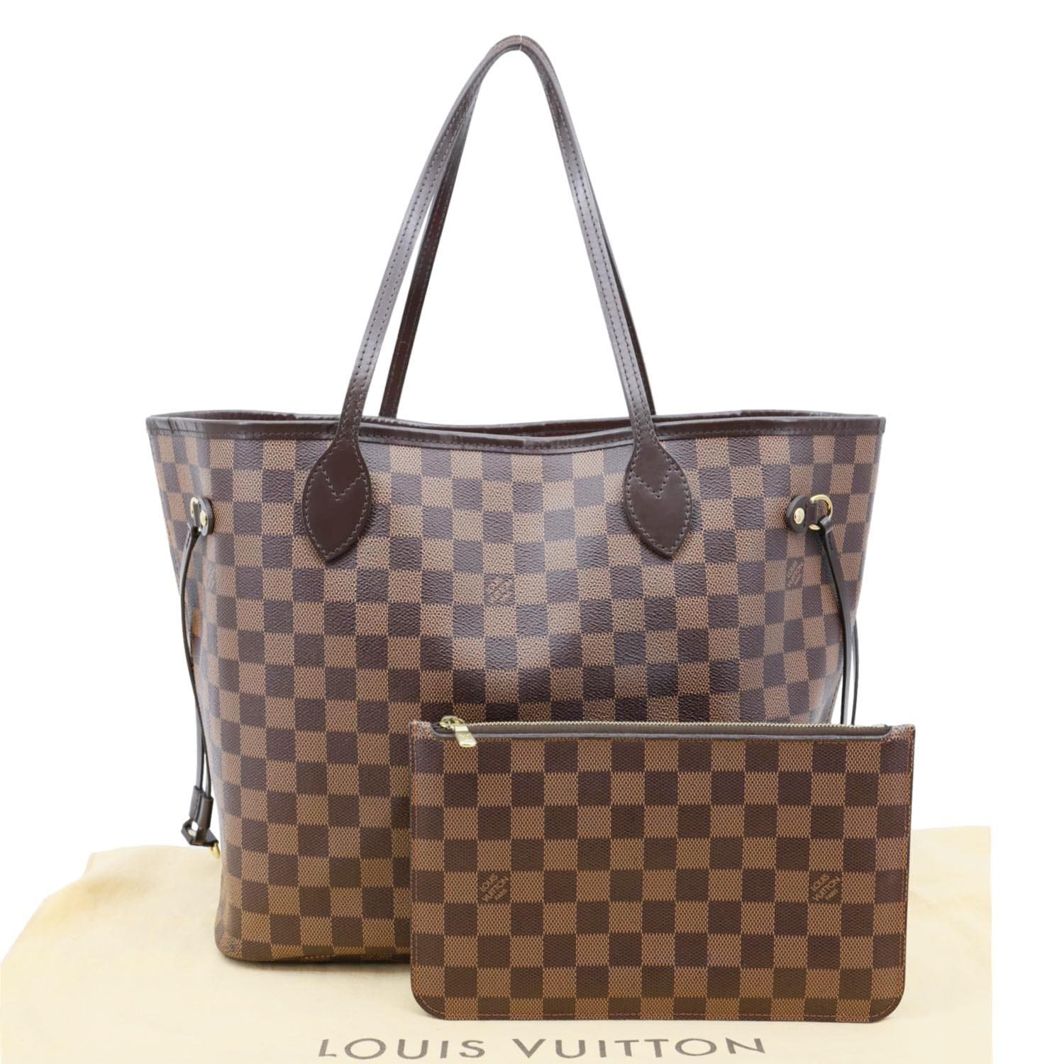 LOUIS VUITTON Neverfull MM Damier Ebene Tote Bag Brown - Image 3