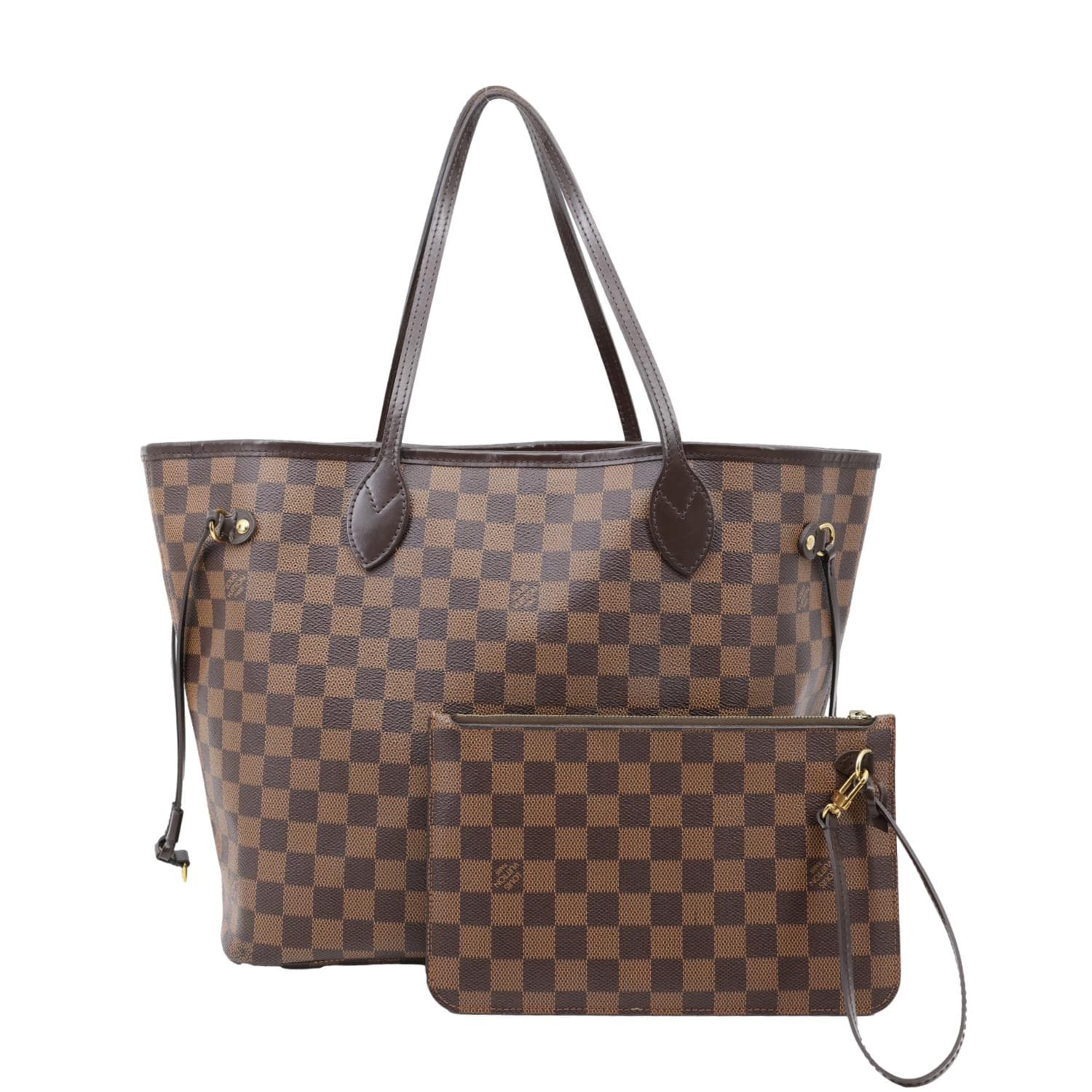 LOUIS VUITTON Neverfull MM Damier Ebene Tote Bag Brown - Image 3