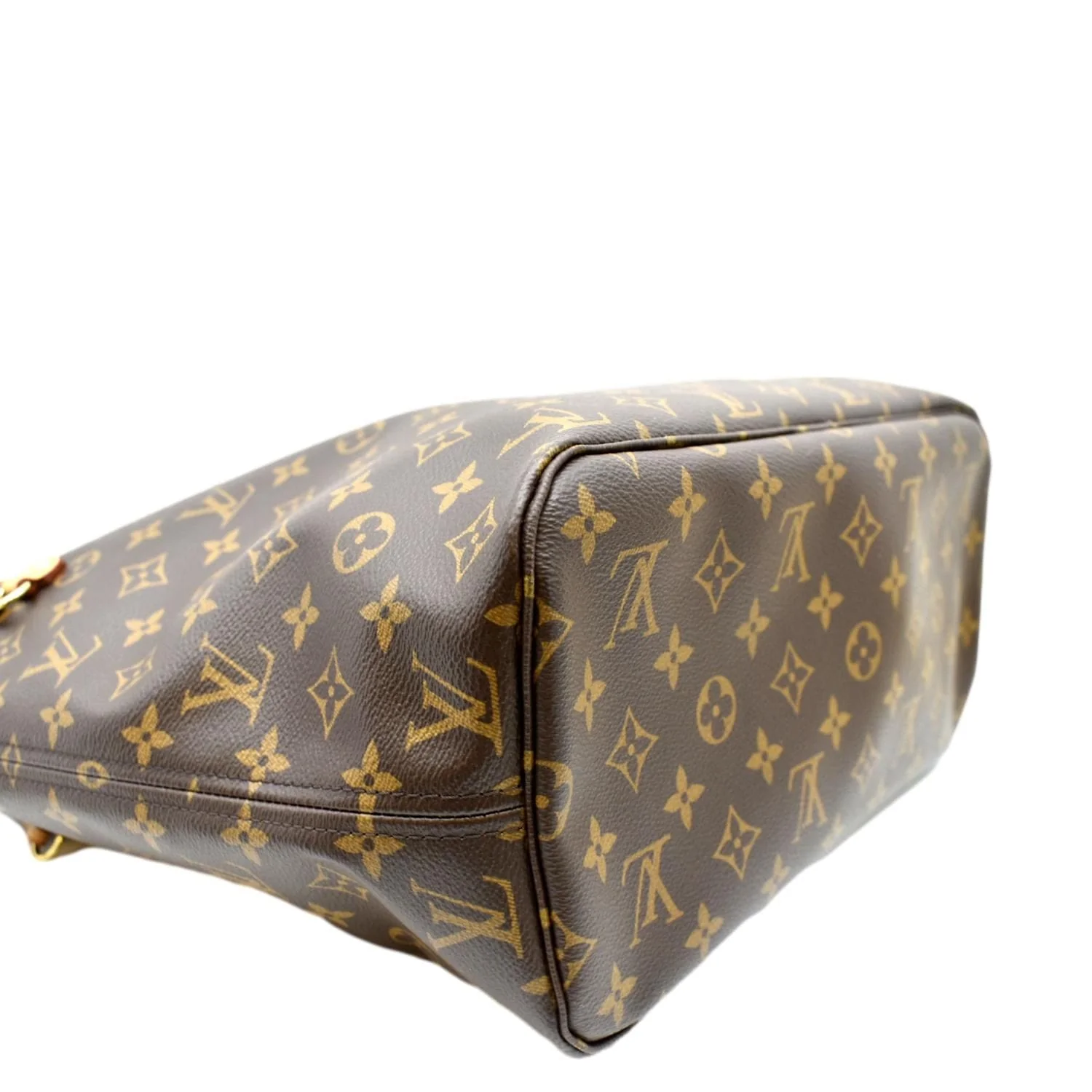 LOUIS VUITTON  Neverfull MM Monogram Canvas Tote Bag Brown/Red - Image 7