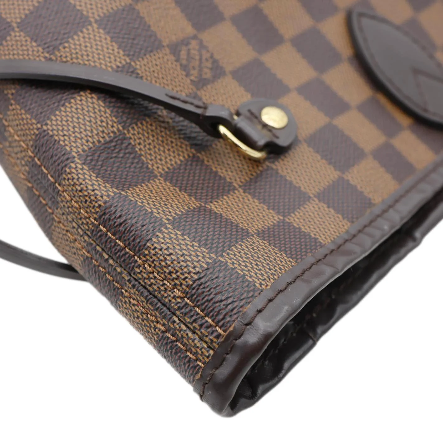 LOUIS VUITTON Neverfull MM Damier Ebene Tote Bag Brown - Image 6