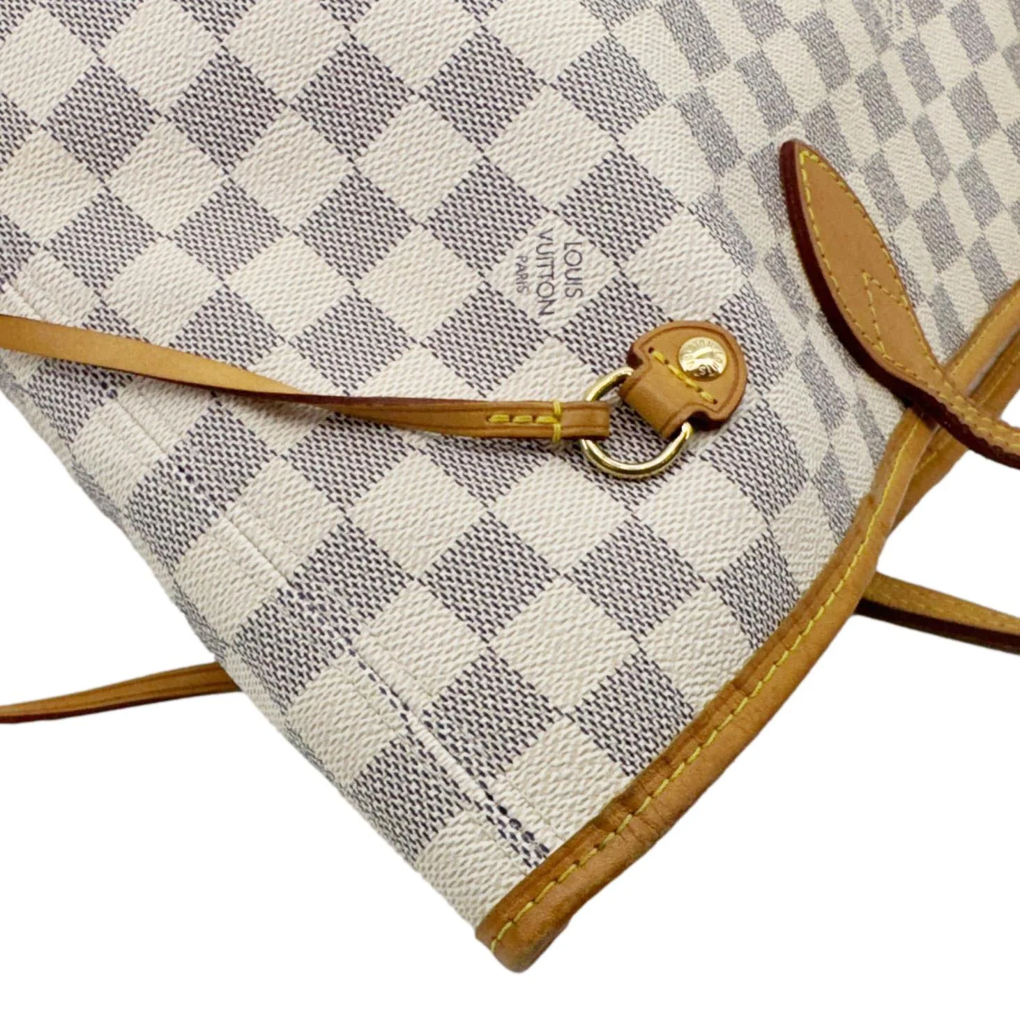LOUIS VUITTON Neverfull MM Damier Azur Tote Shoulder Bag White - Image 6