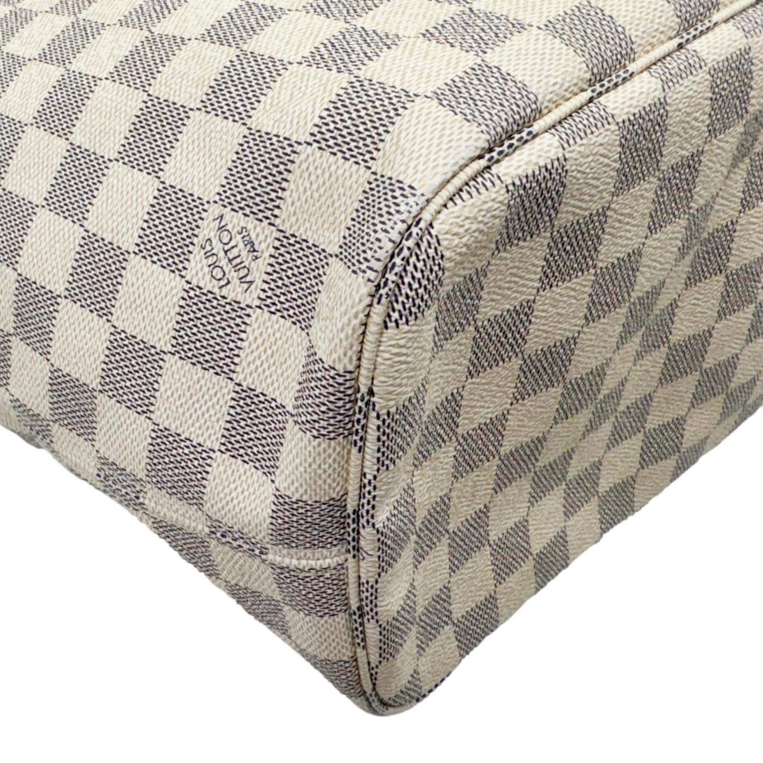 LOUIS VUITTON Neverfull MM Damier Azur Tote Shoulder Bag White - Image 8