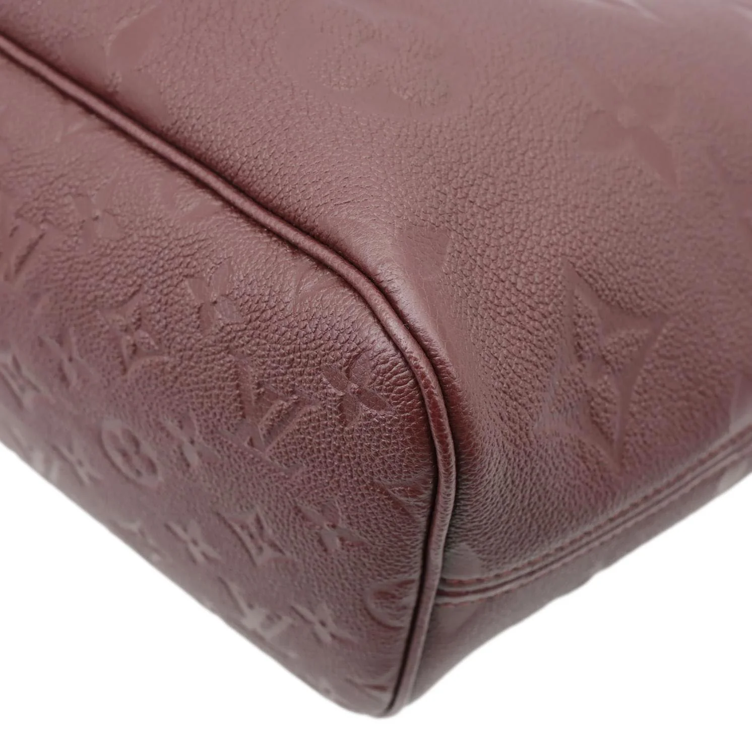 LOUIS VUITTON Neverfull MM Empreinte Leather Tote Shoulder Bag Burgundy - Image 9