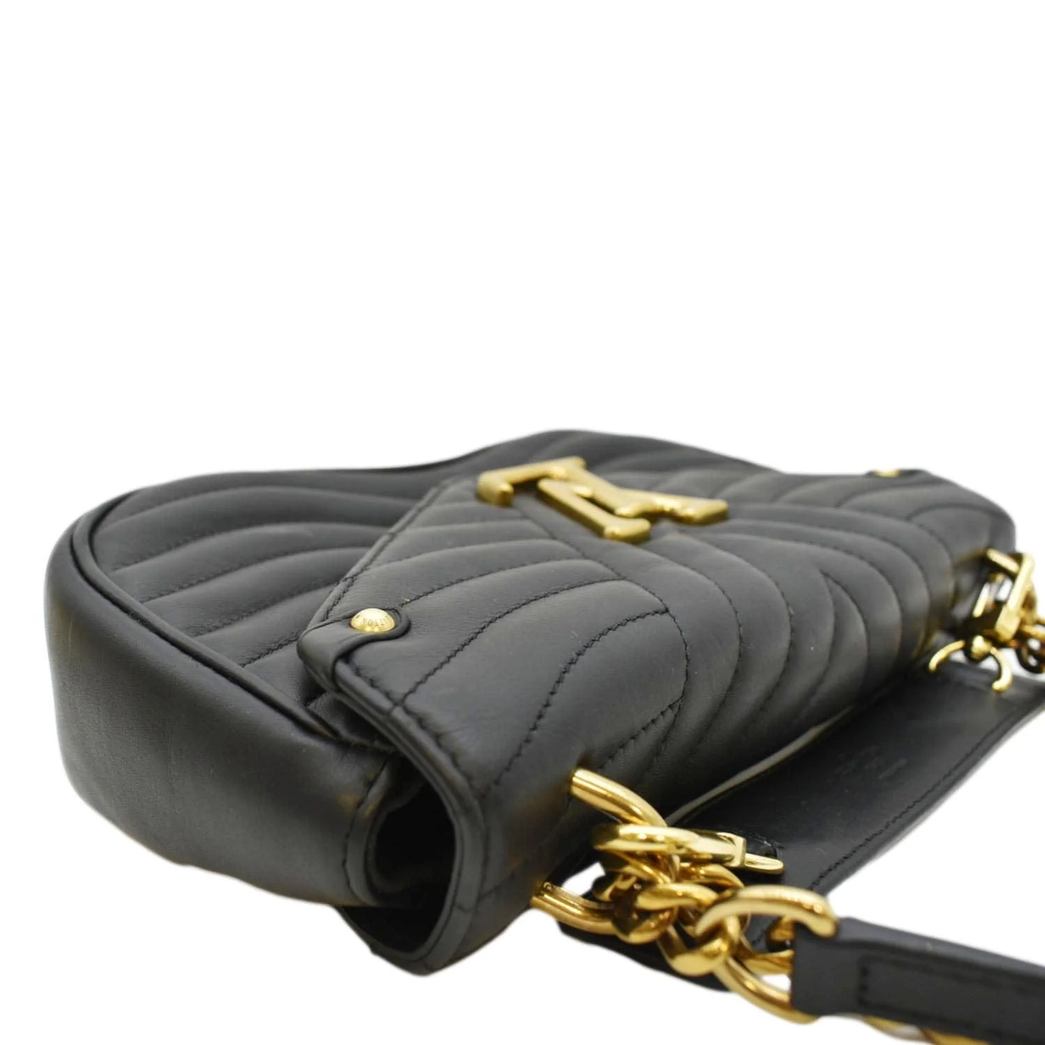 LOUIS VUITTON New Wave Chain MM Calfskin Leather Shoulder Bag Black - Image 7