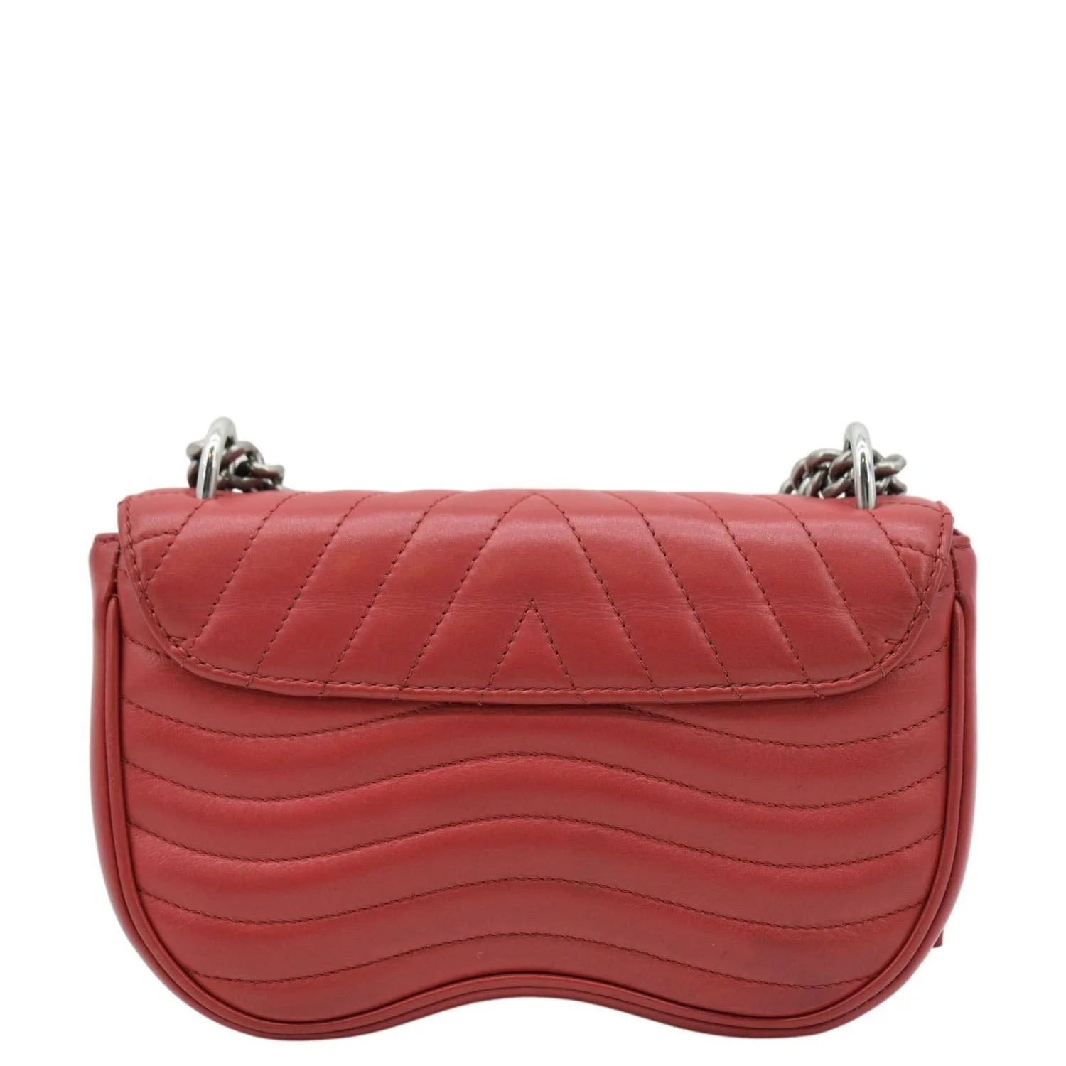 LOUIS VUITTON New Wave Chain MM Leather Shoulder Bag Red - Image 3