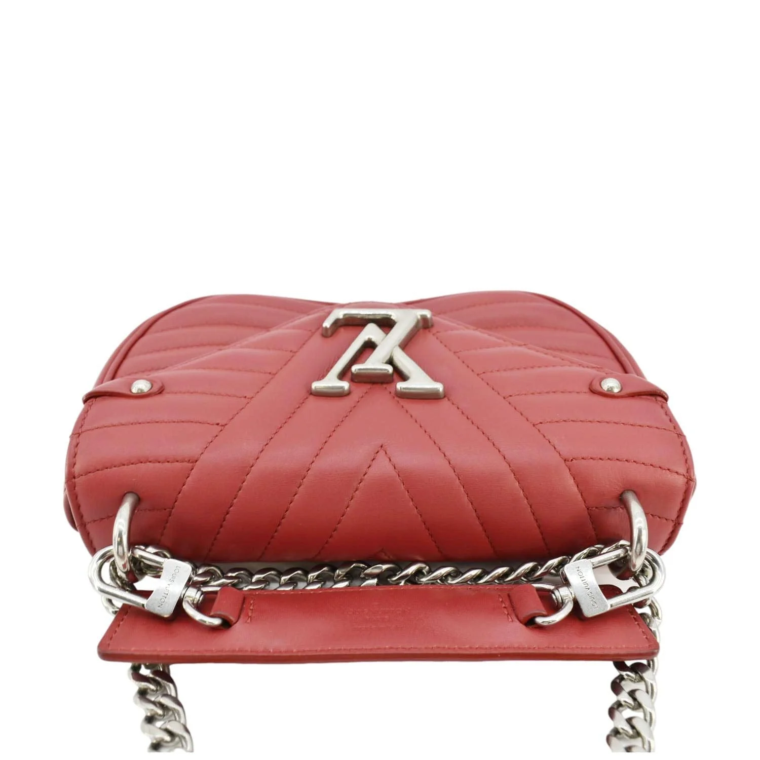 LOUIS VUITTON New Wave PM Leather Chain Crossbody Bag Red - Image 5