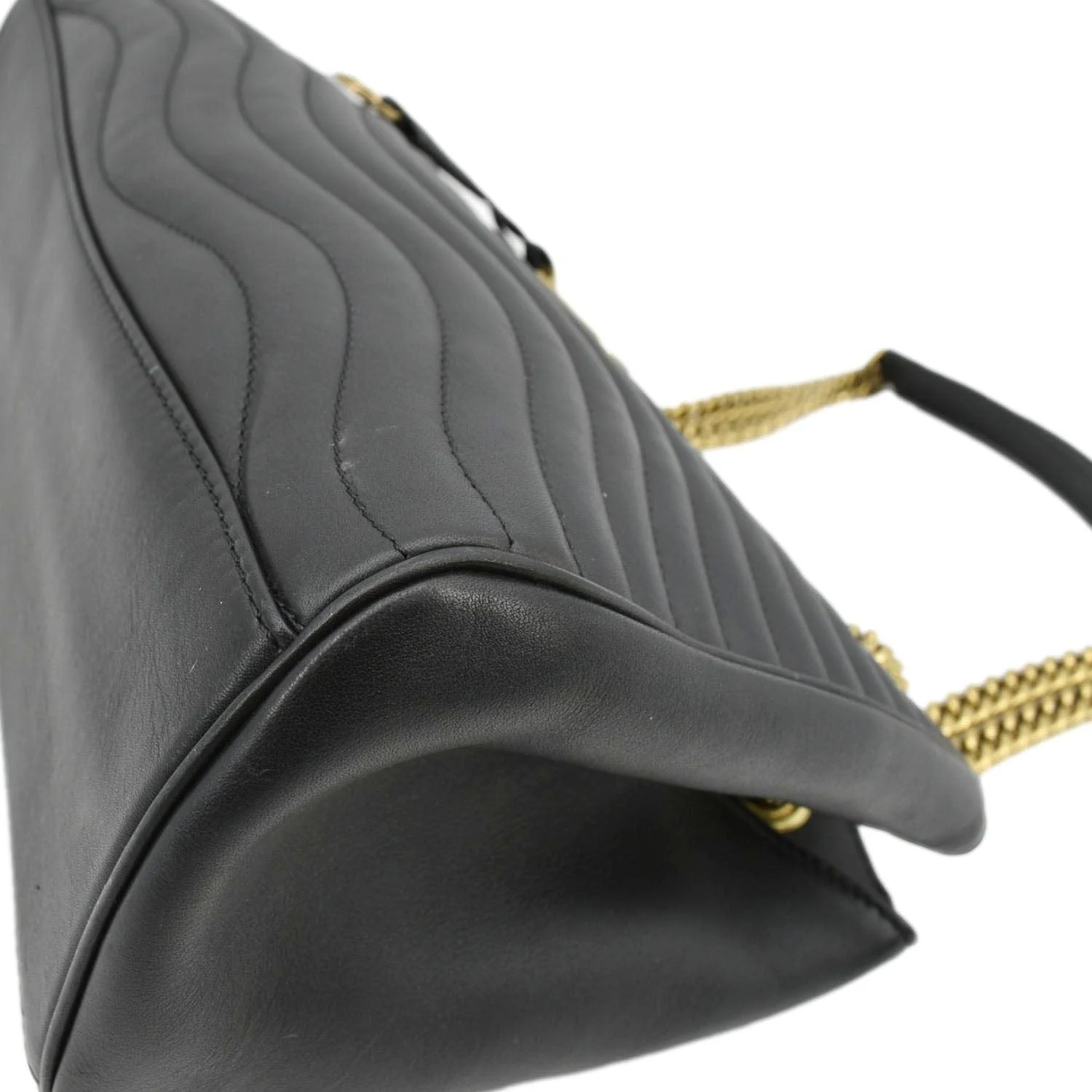 LOUIS VUITTON Wave Chain Leather Tote Shoulder Bag Black - Image 8