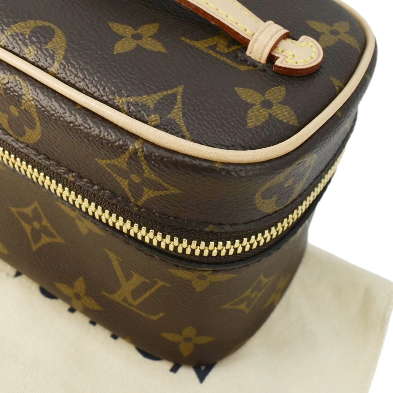 LOUIS VUITTON Nice Nano Monogram Canvas Toiletry Pouch Brown - Image 8