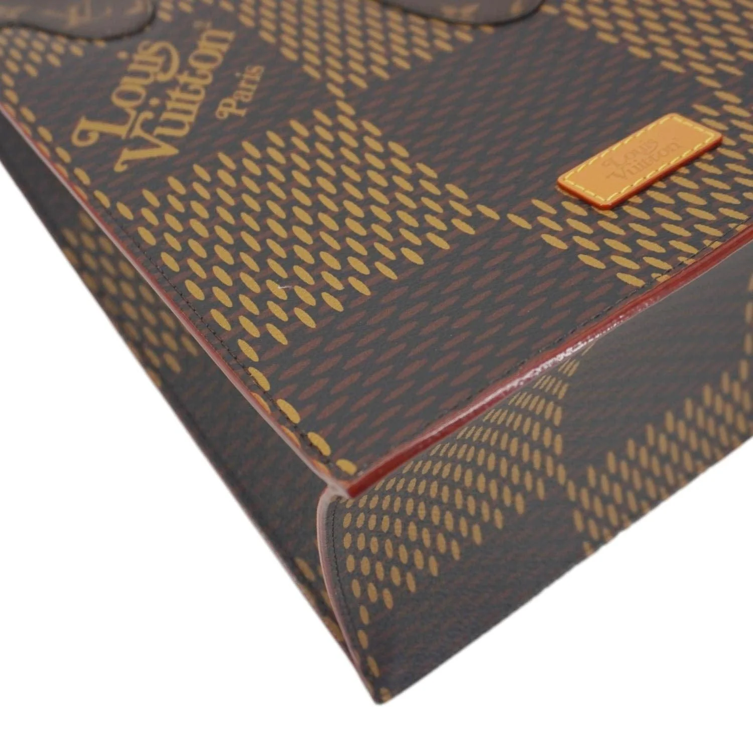 LOUIS VUITTON X NIGO Giant Damier Ebene Monogram Tote Shoulder Bag Brown - Image 8