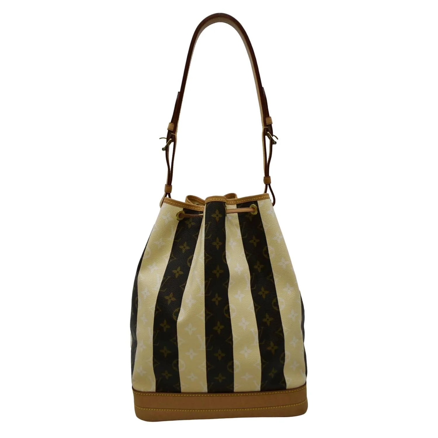 LOUIS VUITTON Noe Monogram Rayures Shoulder Bag Ivory - Image 3