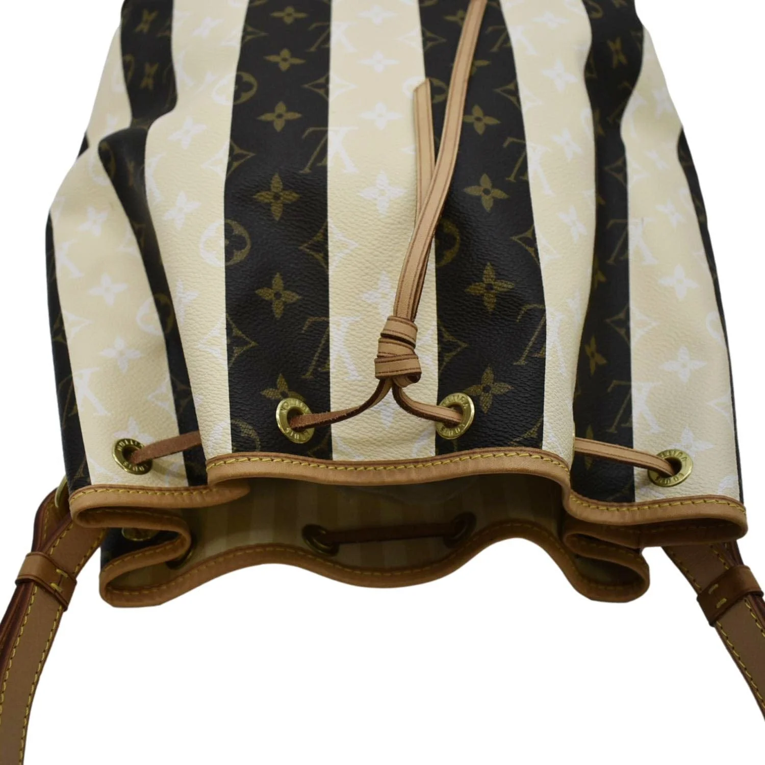 LOUIS VUITTON Noe Monogram Rayures Shoulder Bag Ivory - Image 4