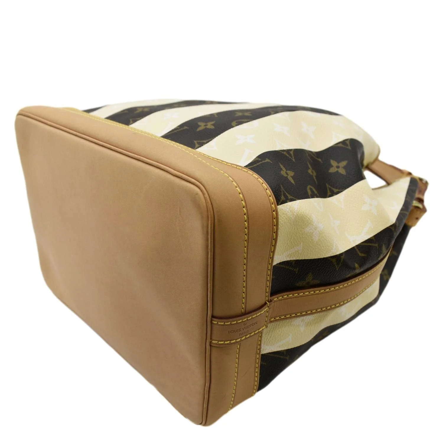 LOUIS VUITTON Noe Monogram Rayures Shoulder Bag Ivory - Image 7