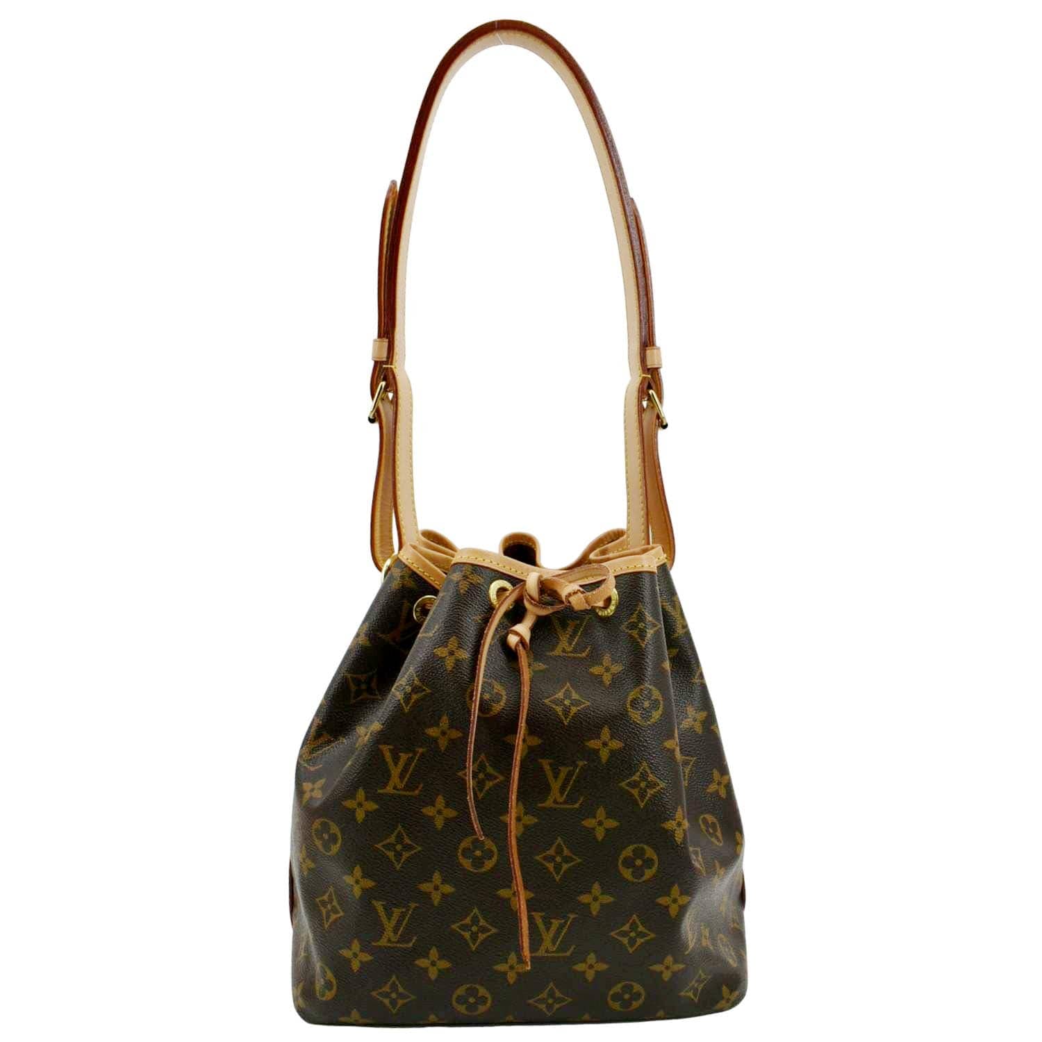 LOUIS VUITTON Petit Noe Monogram Canvas Shoulder Bag Brown - Image 3