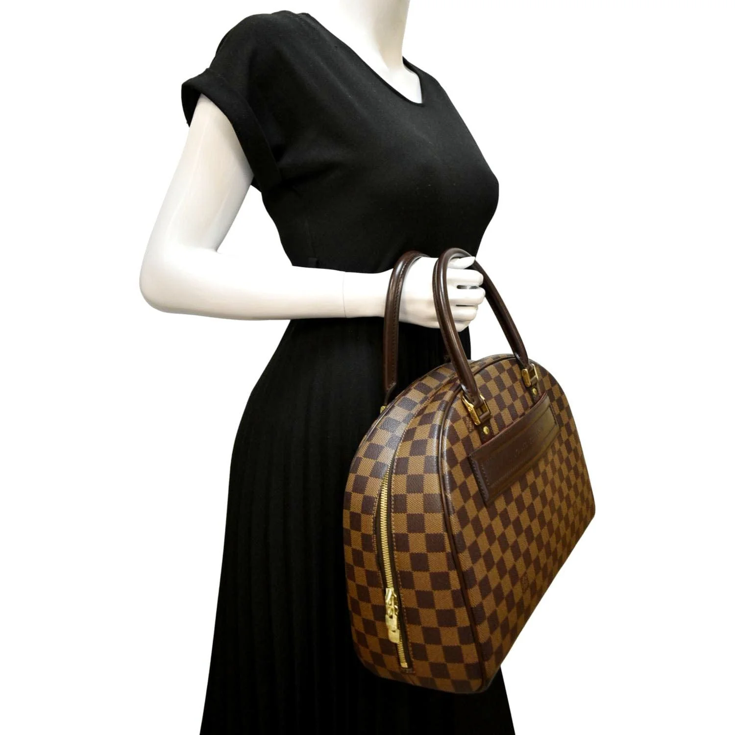 LOUIS VUITTON Nolita Damier Ebene Satchel Bag Brown - Image 2