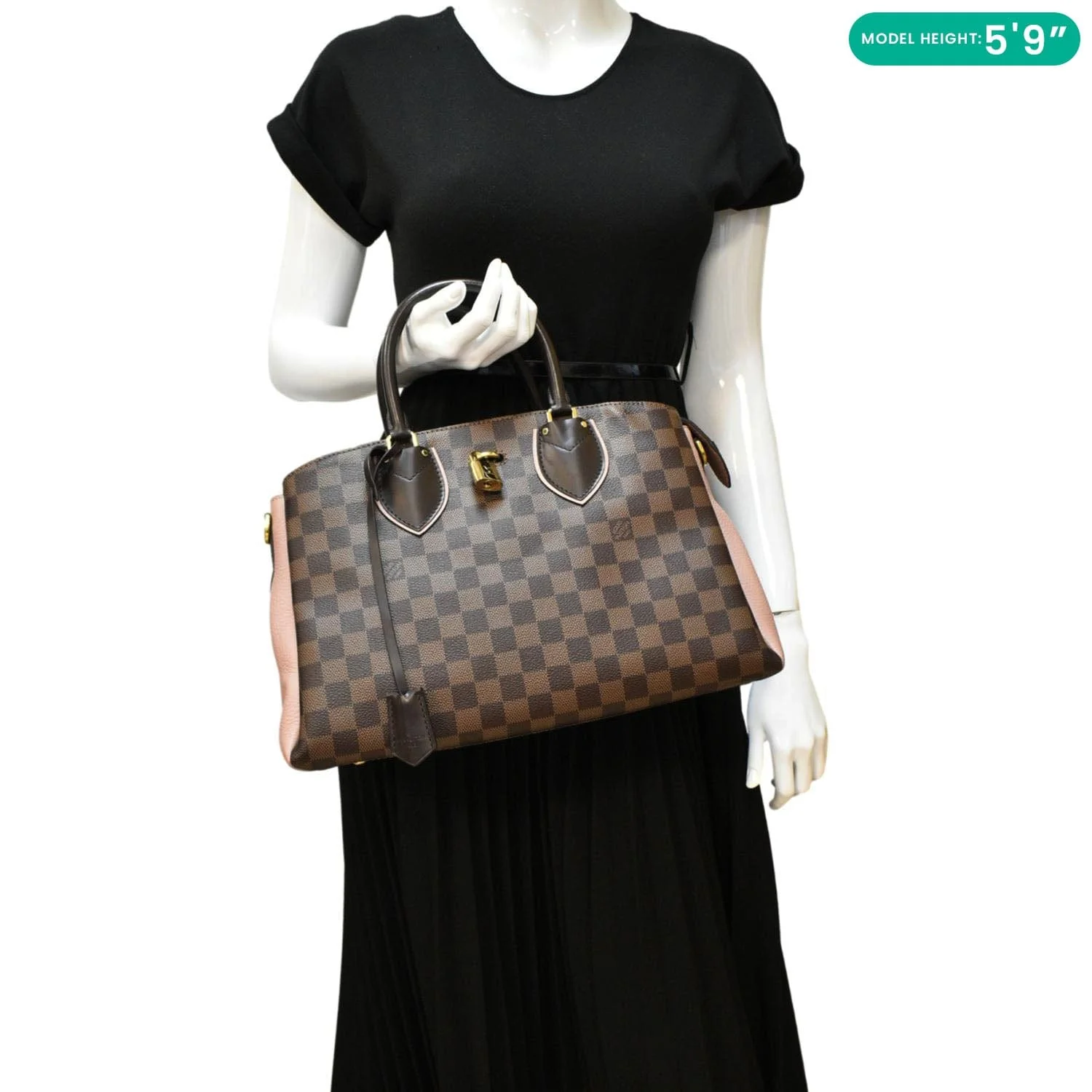 LOUIS VUITTON Normandy Damier Ebene Satchel Bag Brown - Image 2