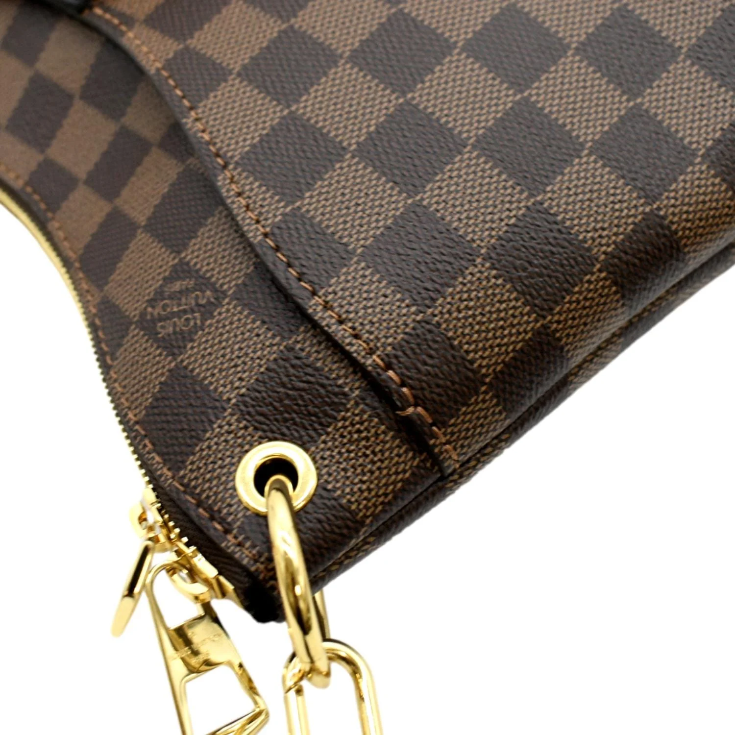 LOUIS VUITTON Odeon MM Damier Ebene Shoulder Bag Black/Brown - Image 7
