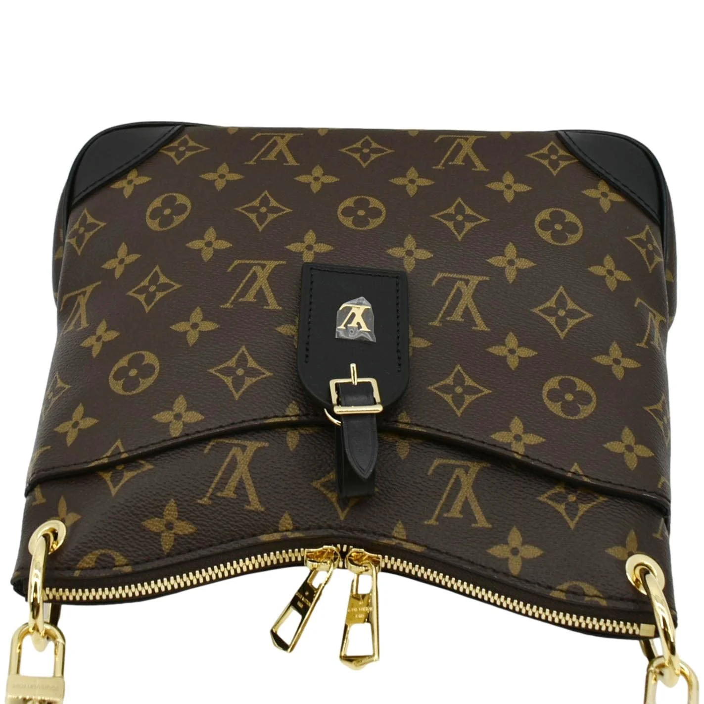 LOUIS VUITTON Odeon NM PM Monogram Canvas Shoulder Bag Black/Brown - Image 5