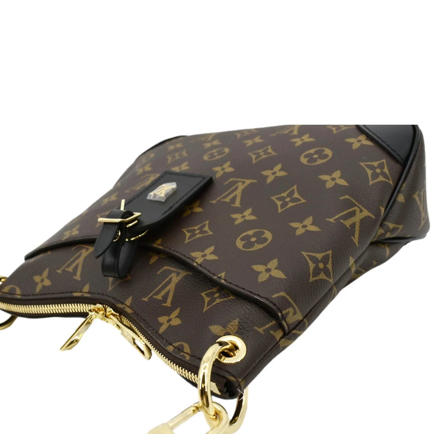 LOUIS VUITTON Odeon NM PM Monogram Canvas Shoulder Bag Black/Brown - Image 7