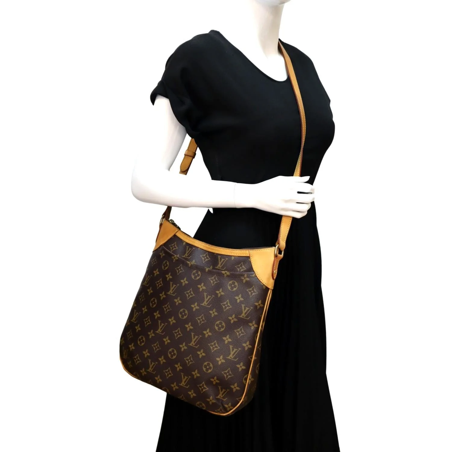 LOUIS VUITTON Odeon MM Monogram Canvas Crossbody Bag Brown - Image 2
