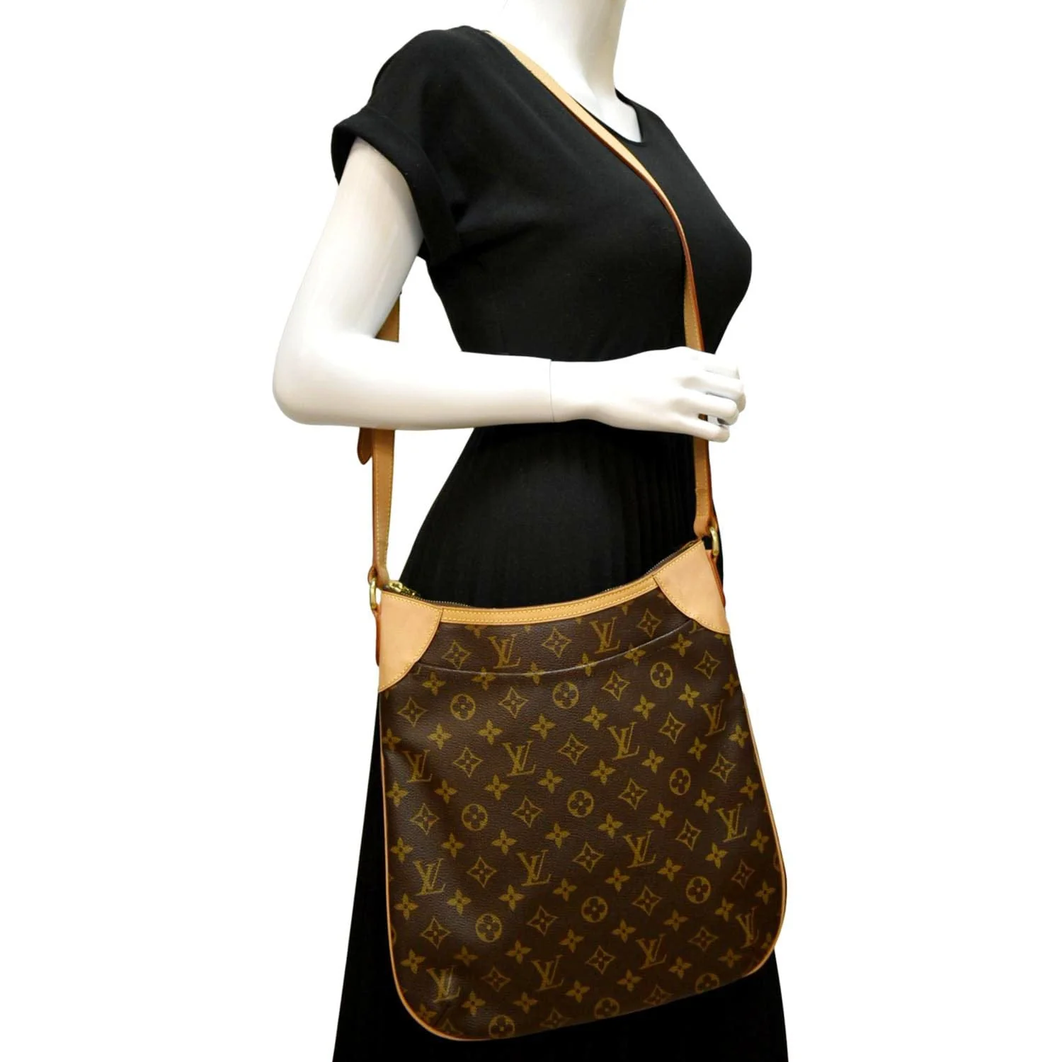 LOUIS VUITTON Odeon MM Monogram Canvas Crossbody Bag Brown - Image 2