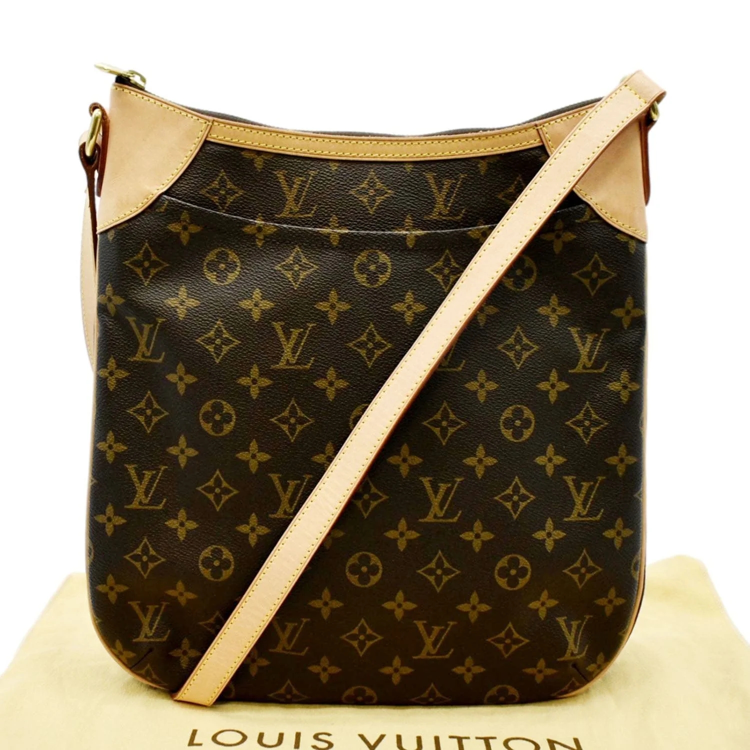 LOUIS VUITTON Odeon MM Monogram Canvas Crossbody Bag Brown - Image 3