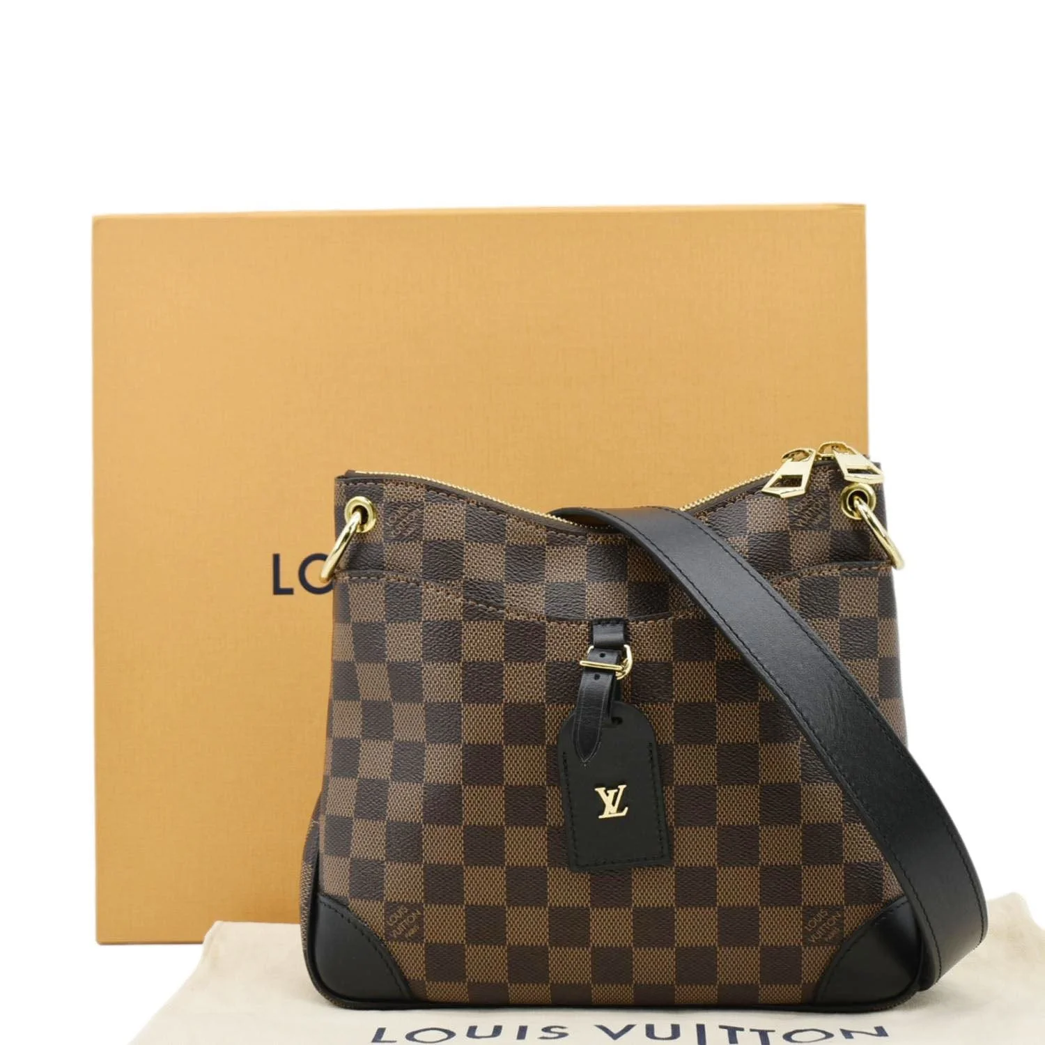 LOUIS VUITTON Odeon NM PM Damier Ebene Shoulder Bag Brown - Image 3