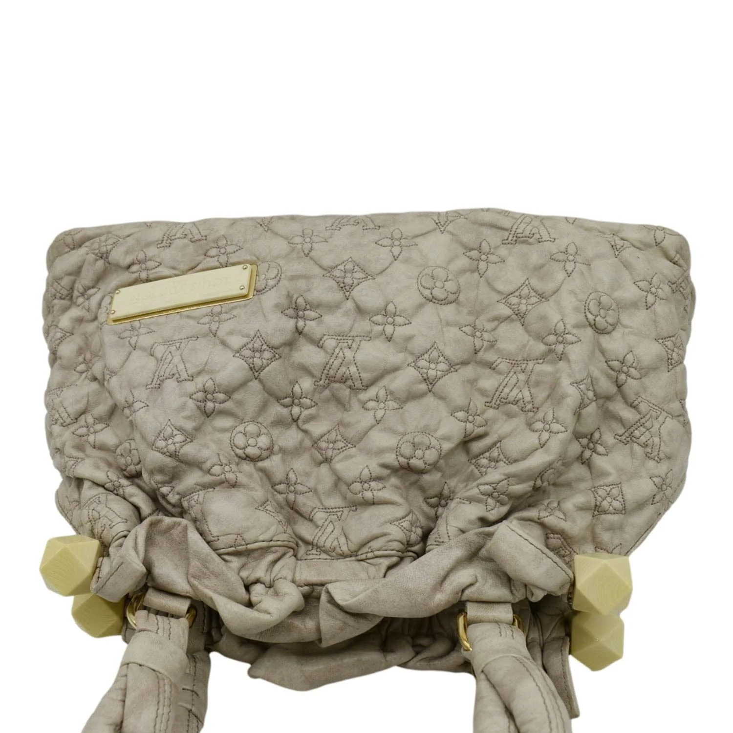 LOUIS VUITTON Olympe PM Monogram Leather Satchel Shoulder Bag Cream - Image 4