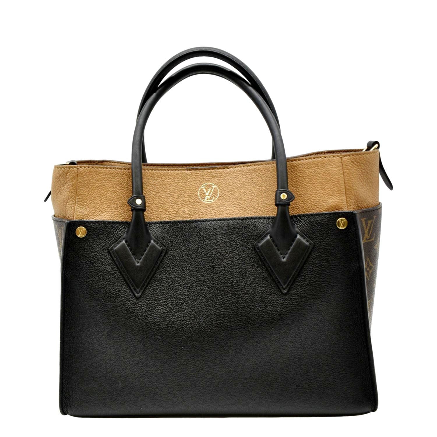 LOUIS VUITTON On My Side MM Calfskin Monogram Canvas Shoulder Bag Black - Image 4