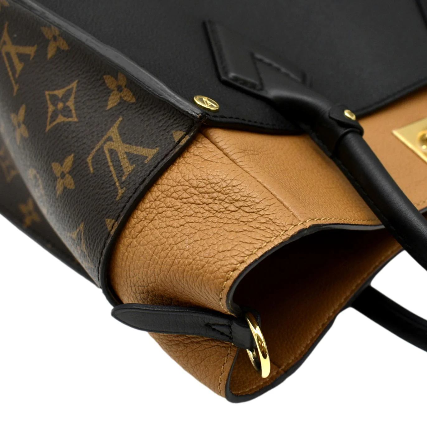 LOUIS VUITTON On My Side MM Calfskin Monogram Canvas Shoulder Bag Black - Image 6