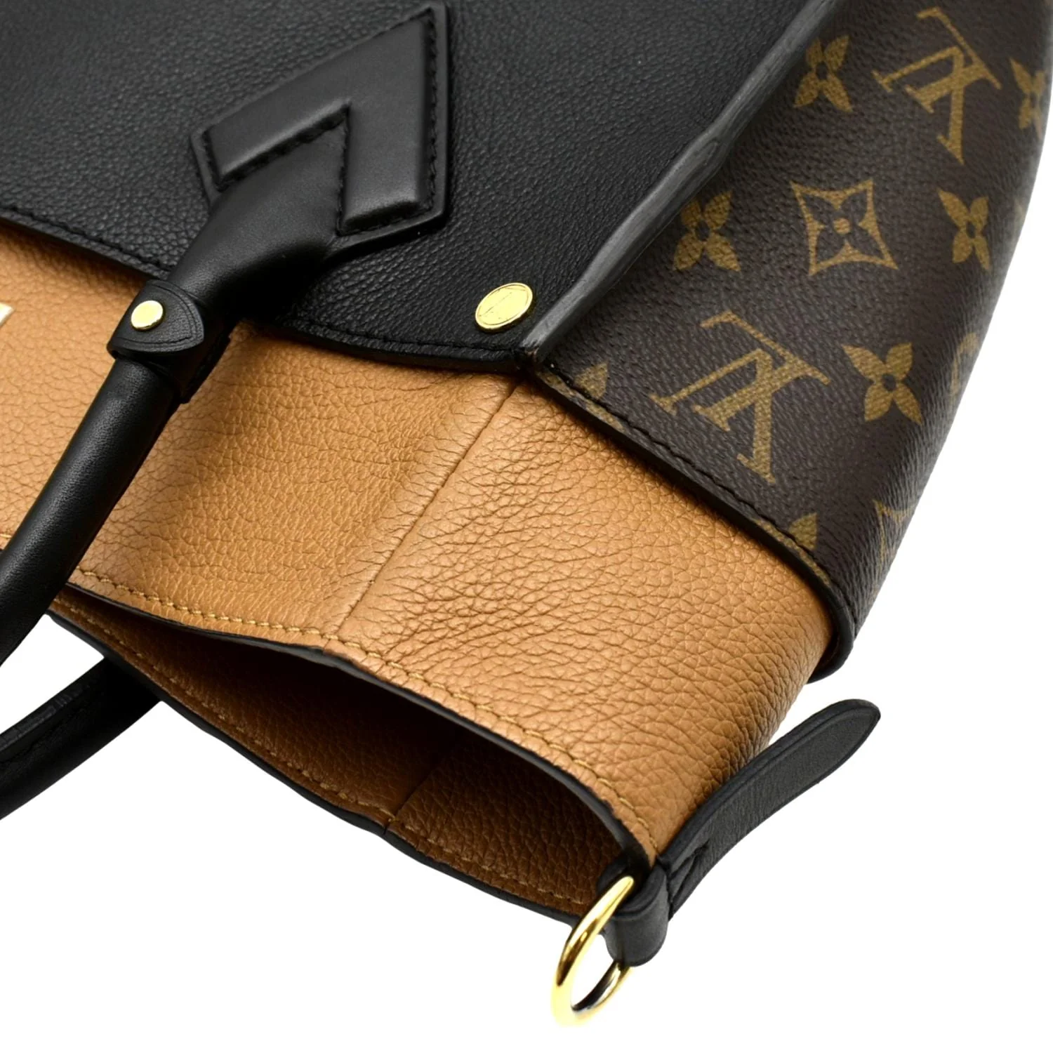 LOUIS VUITTON On My Side MM Calfskin Monogram Canvas Shoulder Bag Black - Image 7