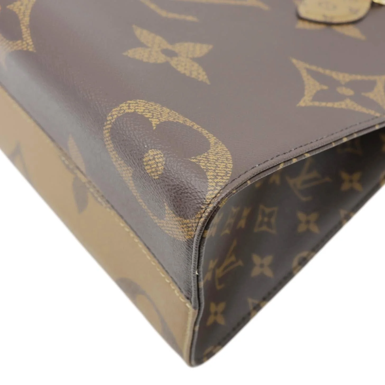 LOUIS VUITTON Onthego MM Giant Monogram Reverse Canvas Tote Bag Brown - Image 8