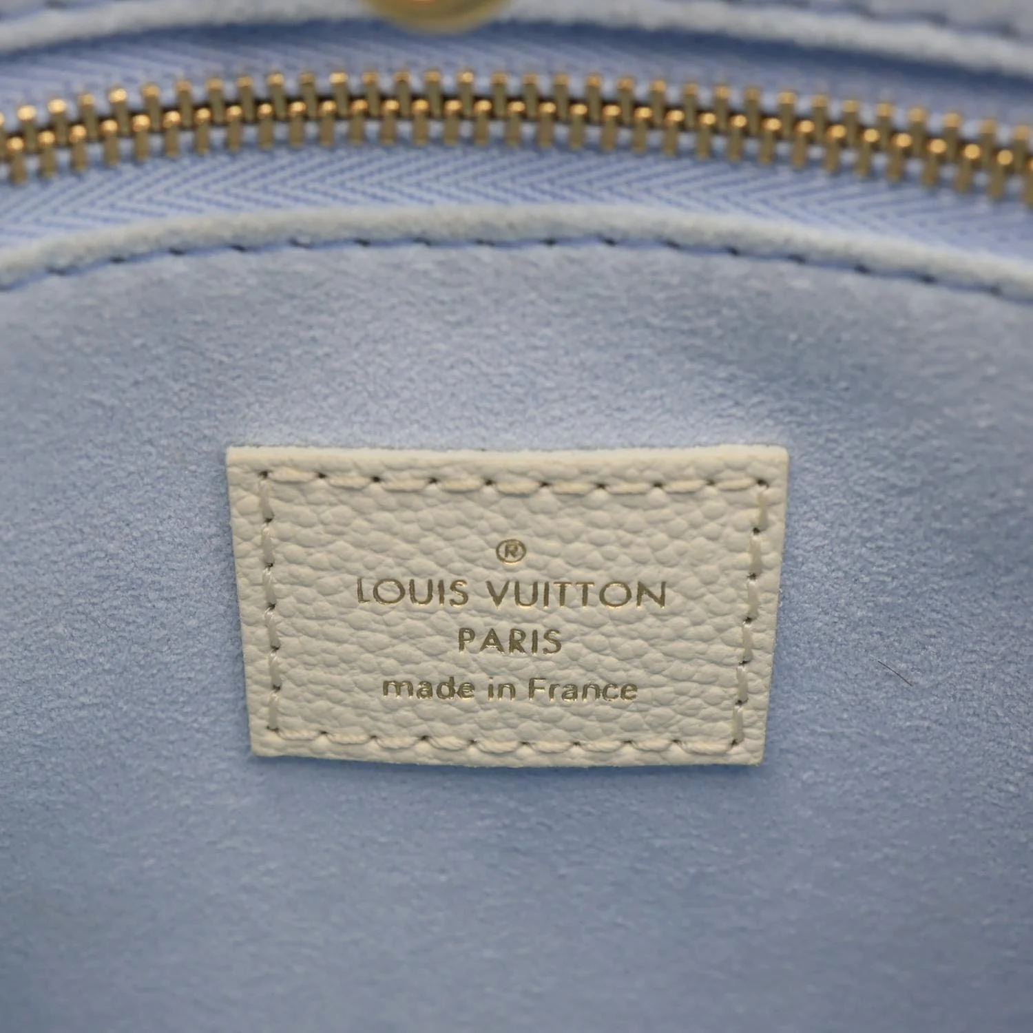 LOUIS VUITTON Onthego PM Giant Monogram Empreinte Leather Tote Shoulder Bag Cream - Image 12