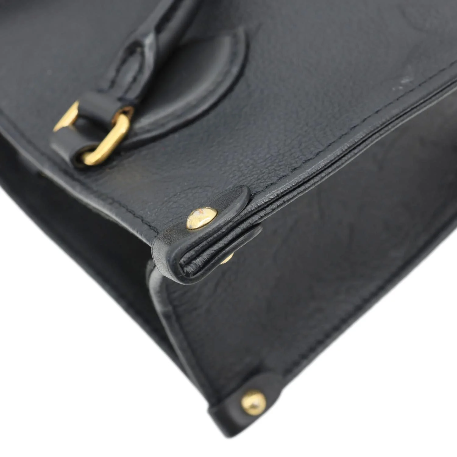 LOUIS VUITTON Onthego PM Giant Monogram Empreinte Leather Shoulder Bag Black - Image 5