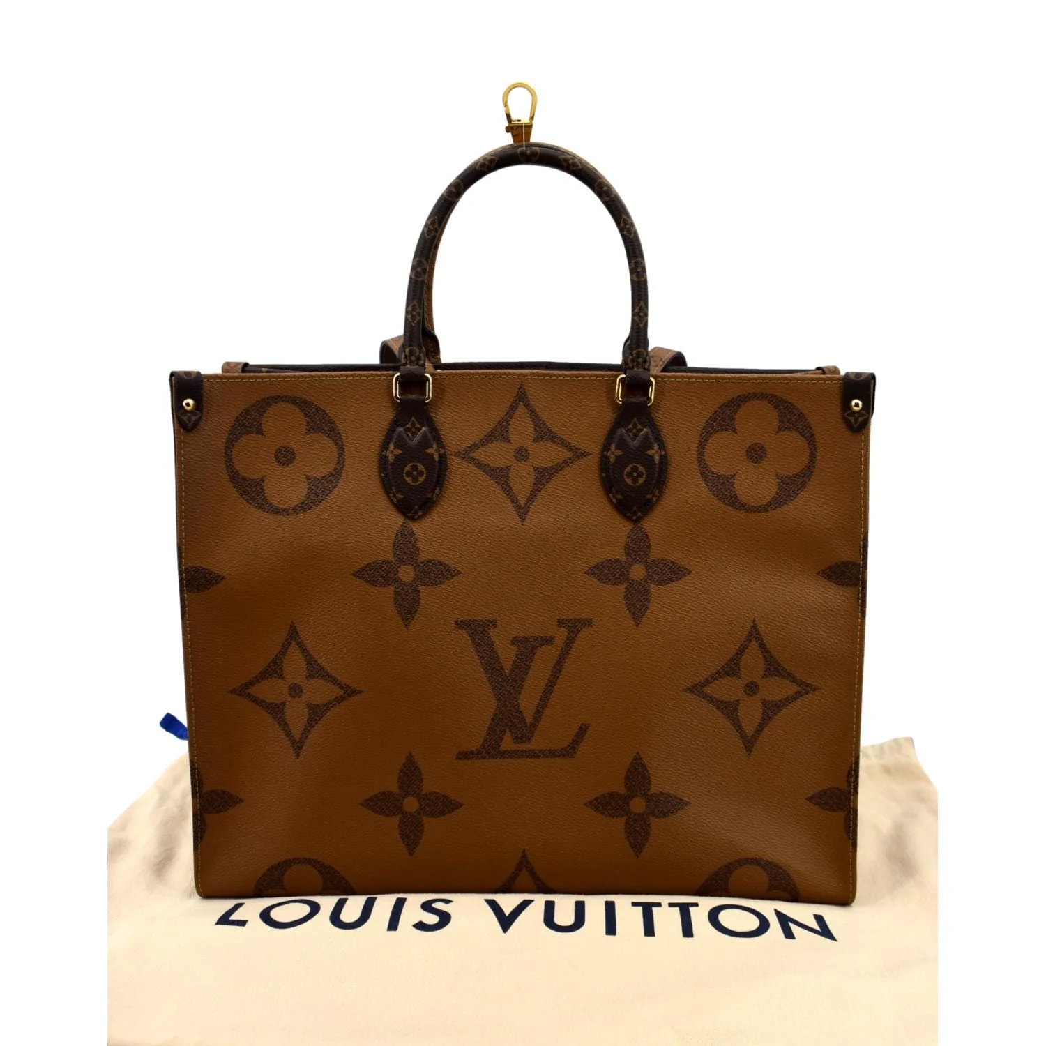 LOUIS VUITTON Onthego GM Giant Monogram Canvas Tote Shoulder Bag Brown - Image 3