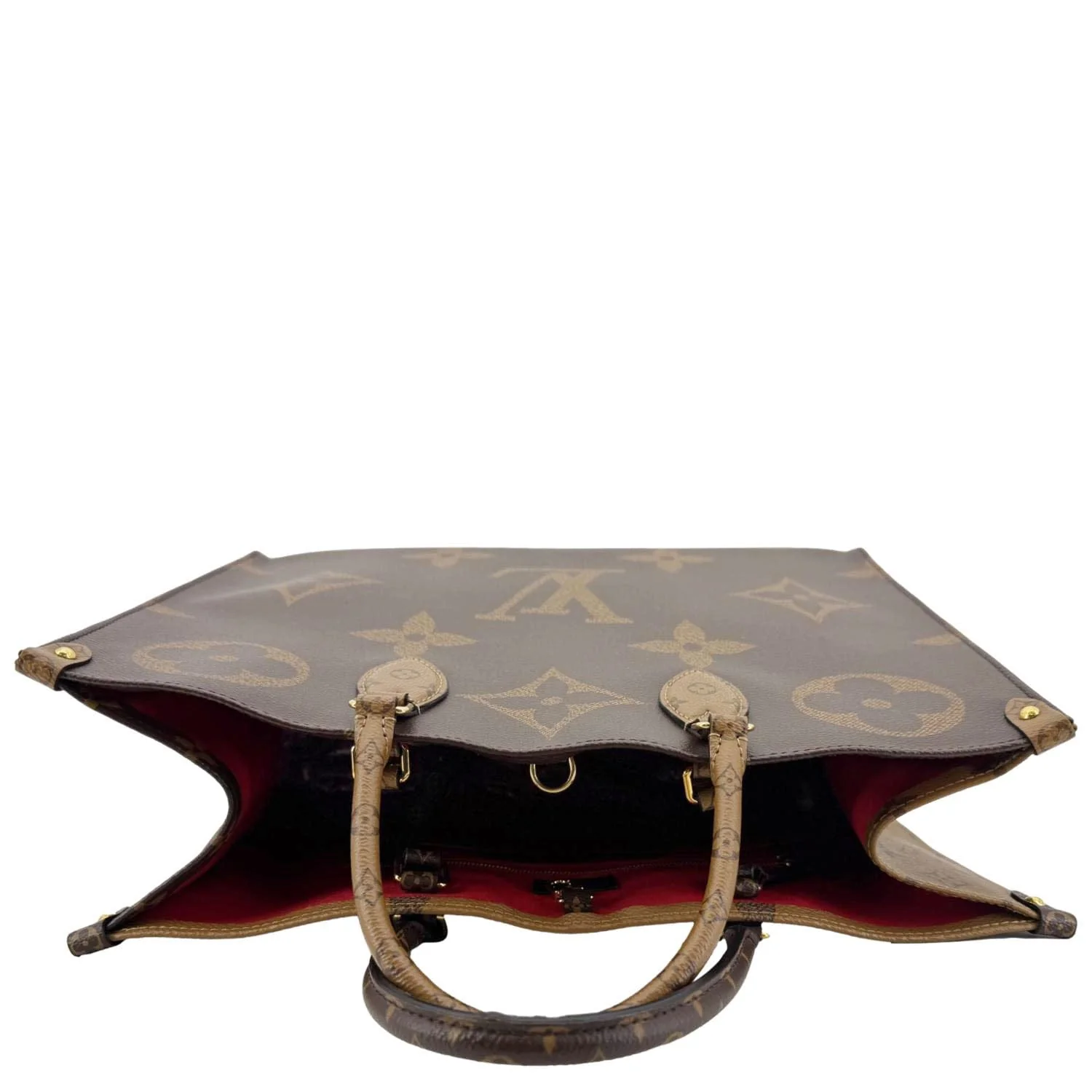 LOUIS VUITTON Onthego GM Monogram Reverse Canvas Tote Bag Brown - Image 11