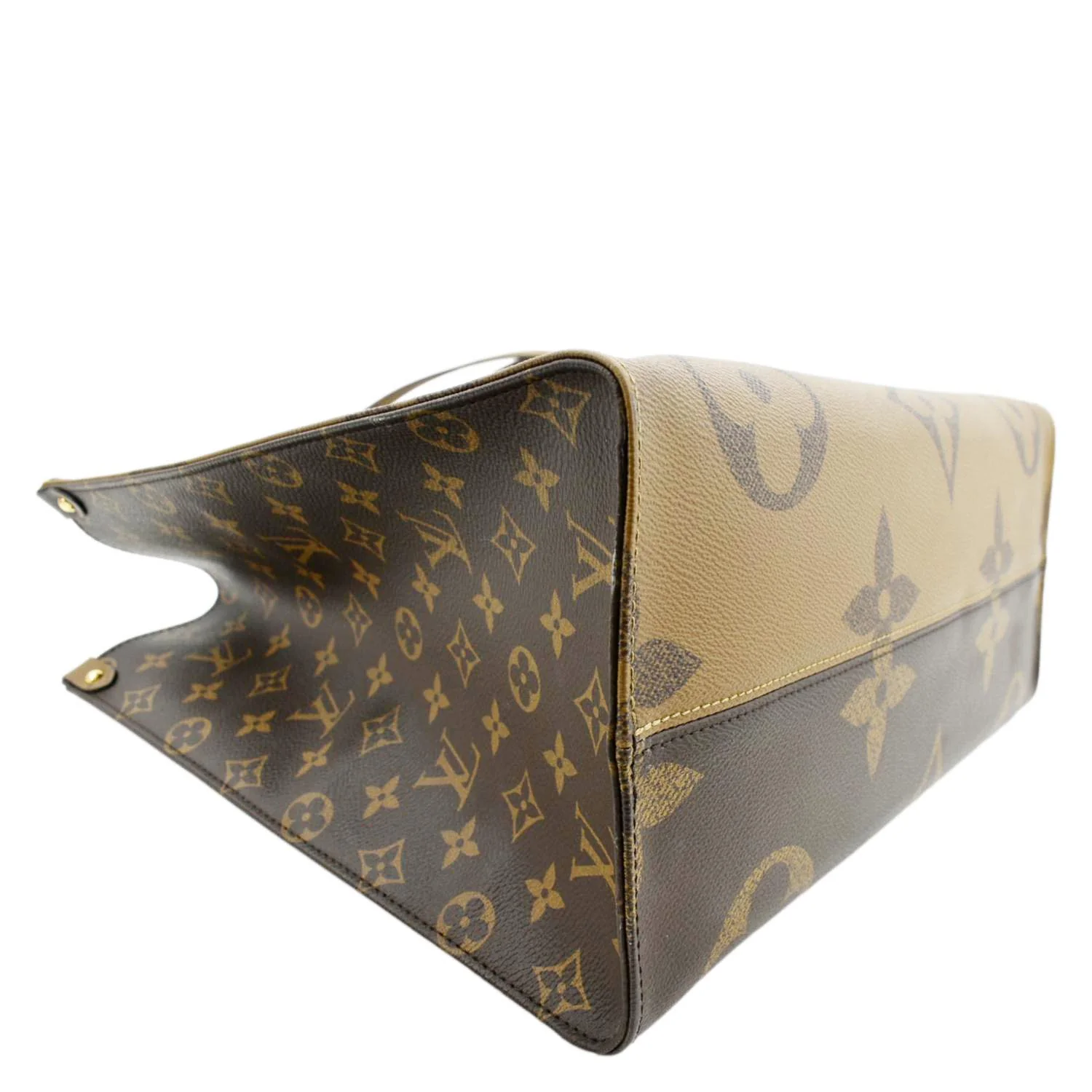 LOUIS VUITTON Onthego GM Giant Monogram Canvas Tote Shoulder Bag Brown - Image 8