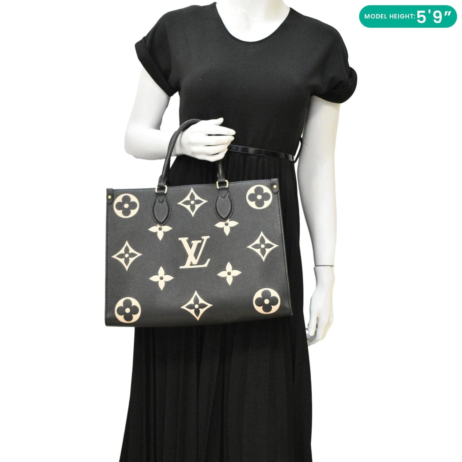 LOUIS VUITTON Onthego MM Monogram Empreinte Leather Tote Bag Bicolor - Image 2