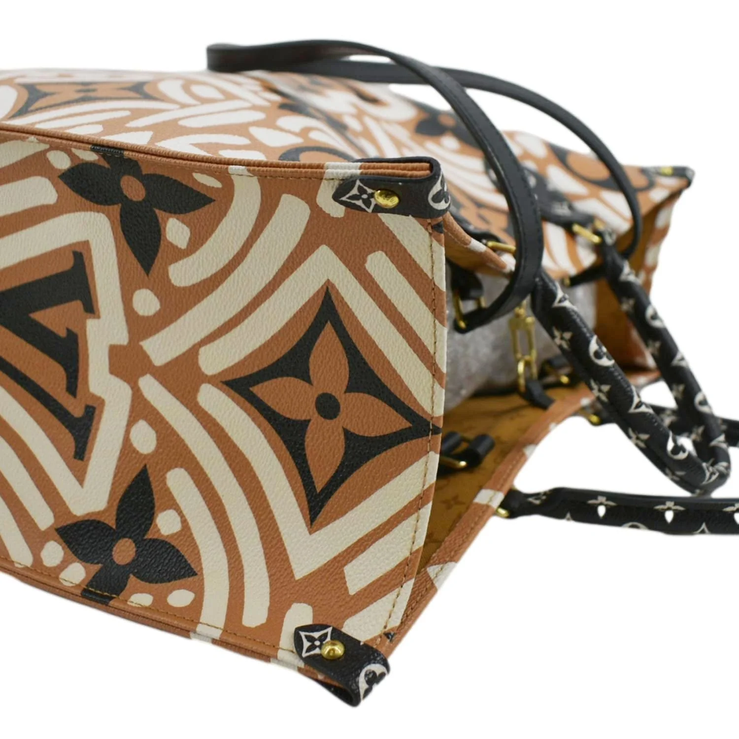 LOUIS VUITTON Onthego GM Crafty Monogram Giant Canvas Shoulder Bag Caramel - Image 6