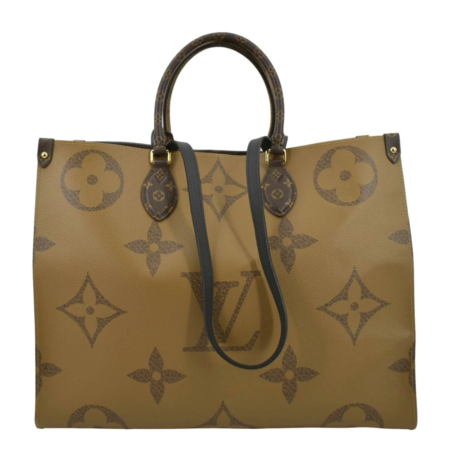 LOUIS VUITTON Onthego GM Giant Monogram Canvas Tote Shoulder Bag Brown - Image 4